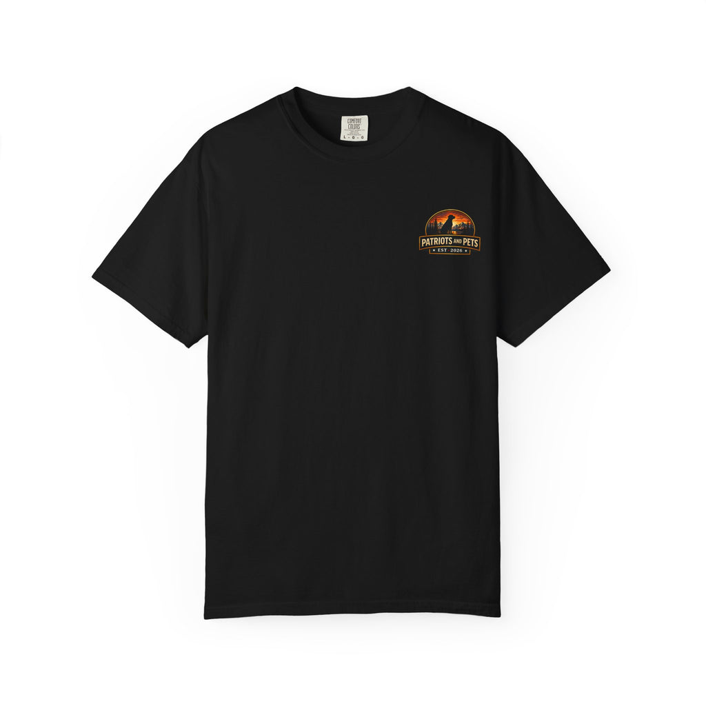 Patriots and Pets T-Shirt – 1776–2026 American Flag & Dog Tribute Tee