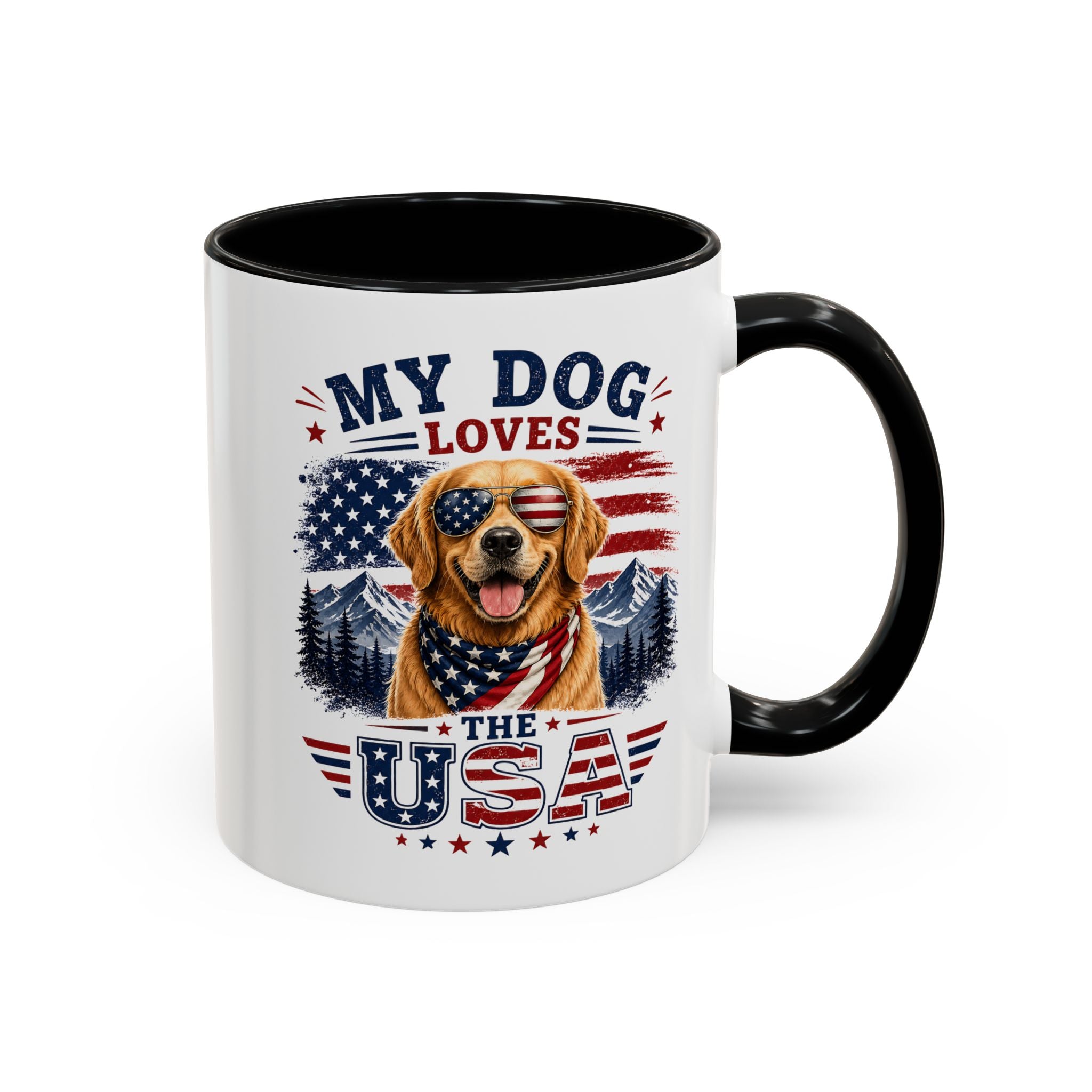 My Dog Loves the USA Accent Coffee Mug — Patriotic Dog Lover Gift