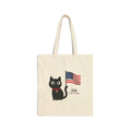 Patriotic Cat Tote Bag - USA Flag Cute Cat Canvas Tote (4th of July)