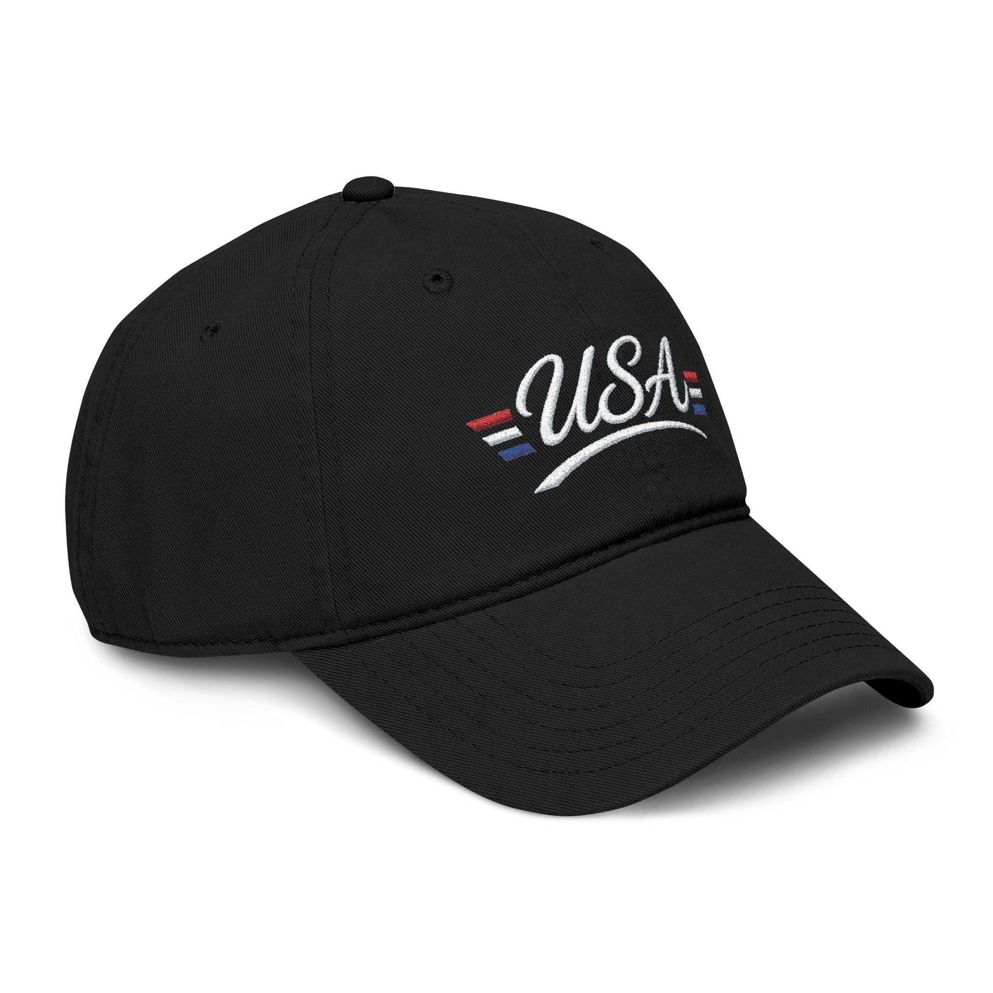 USA Patriotic Embroidered Baseball Cap — Vintage Washed