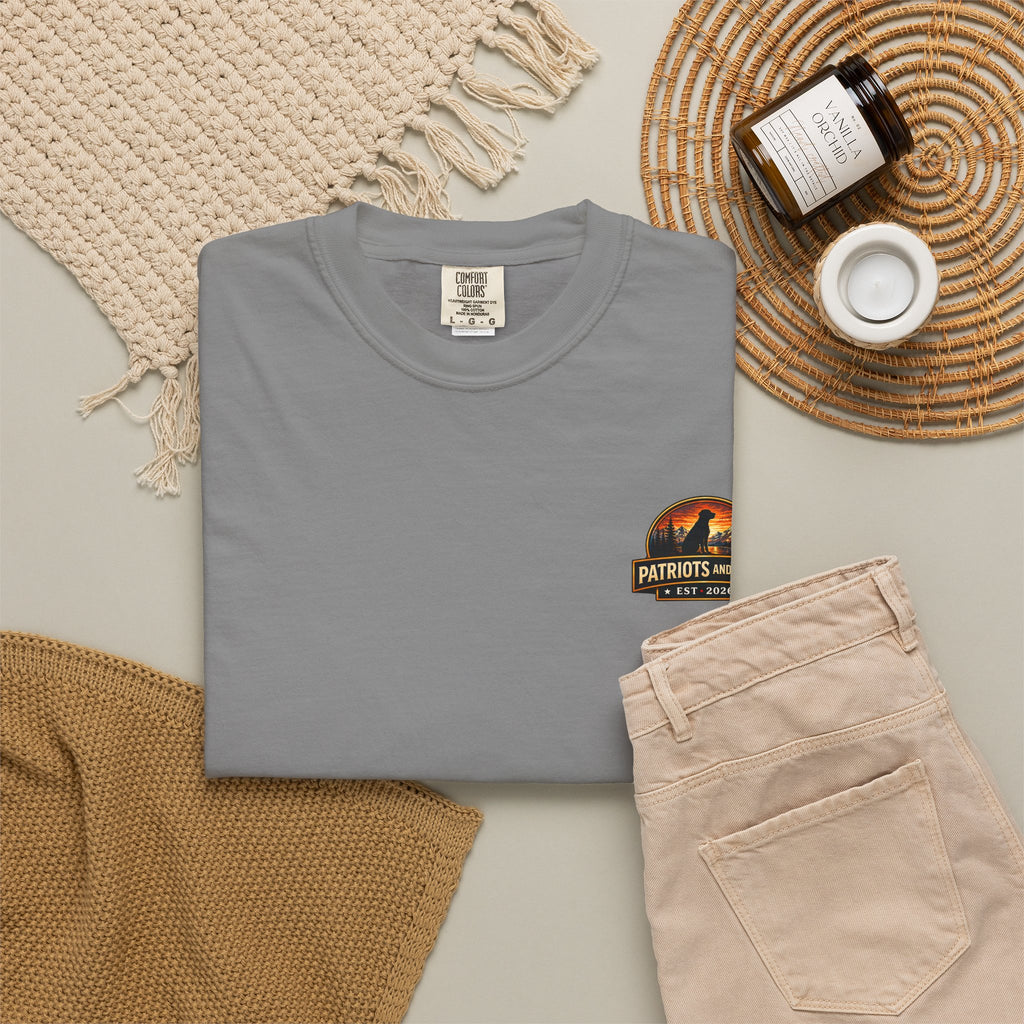 Patriots and Pets T-Shirt – 1776–2026 American Flag & Dog Tribute Tee
