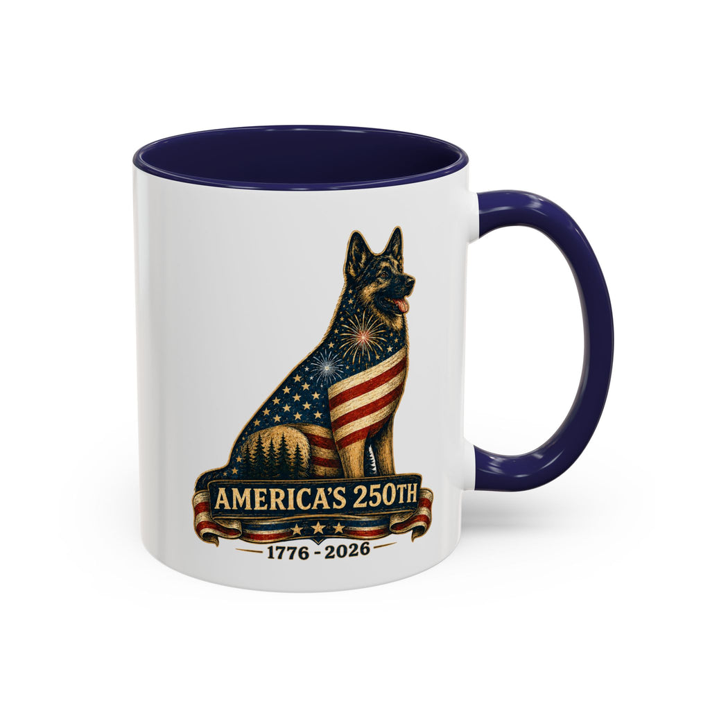 America 250 Patriotic German Shepherd Accent Coffee Mug (11/15oz)