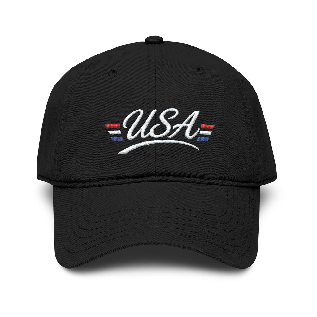 USA Patriotic Embroidered Baseball Cap — Vintage Washed