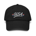 USA Patriotic Embroidered Baseball Cap — Vintage Washed