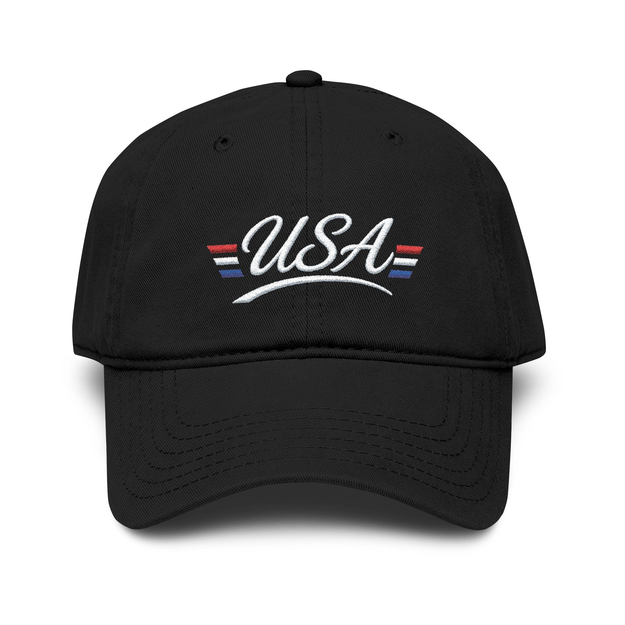 USA Patriotic Embroidered Baseball Cap — Vintage Washed