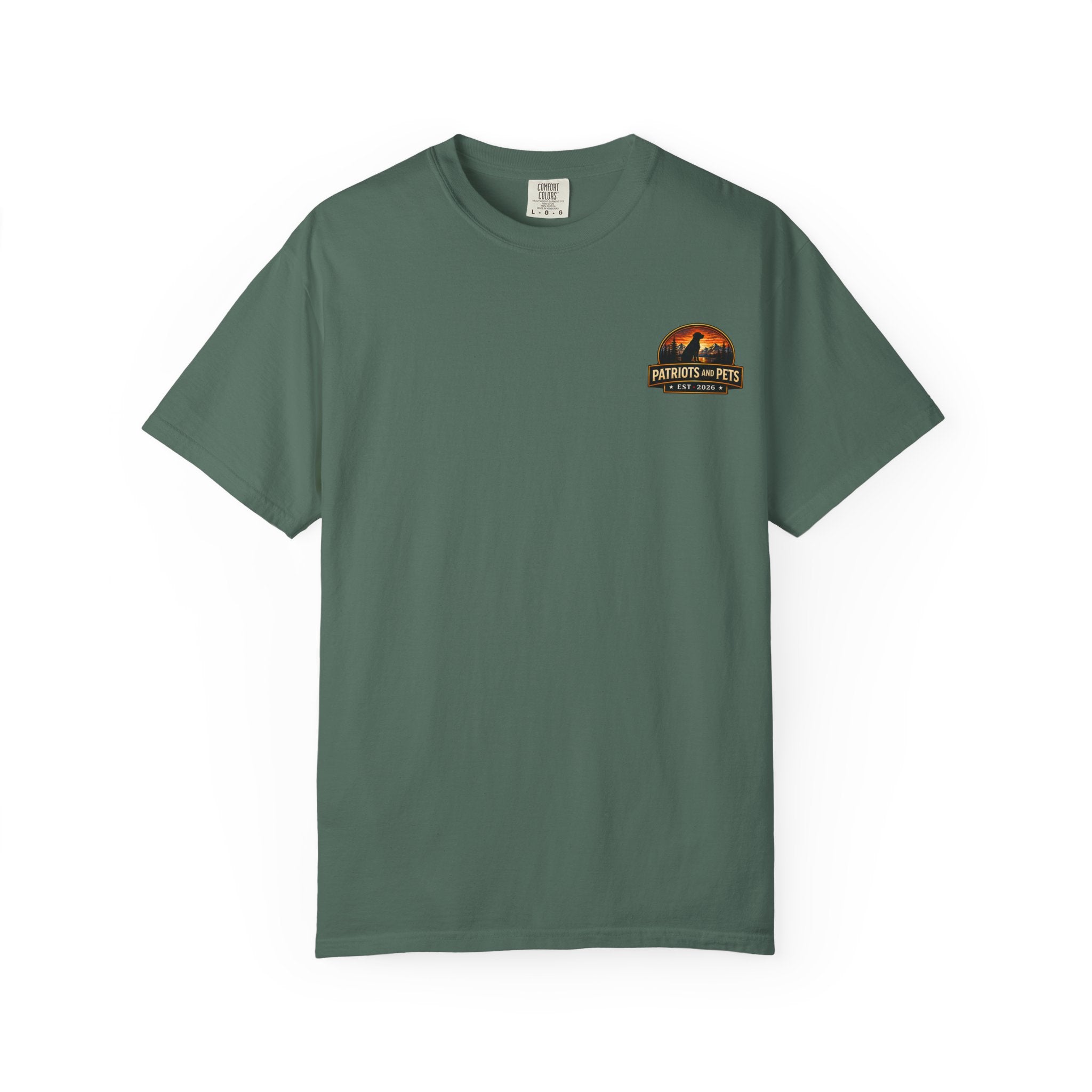 Patriots and Pets T-Shirt – 1776–2026 American Flag & Dog Tribute Tee