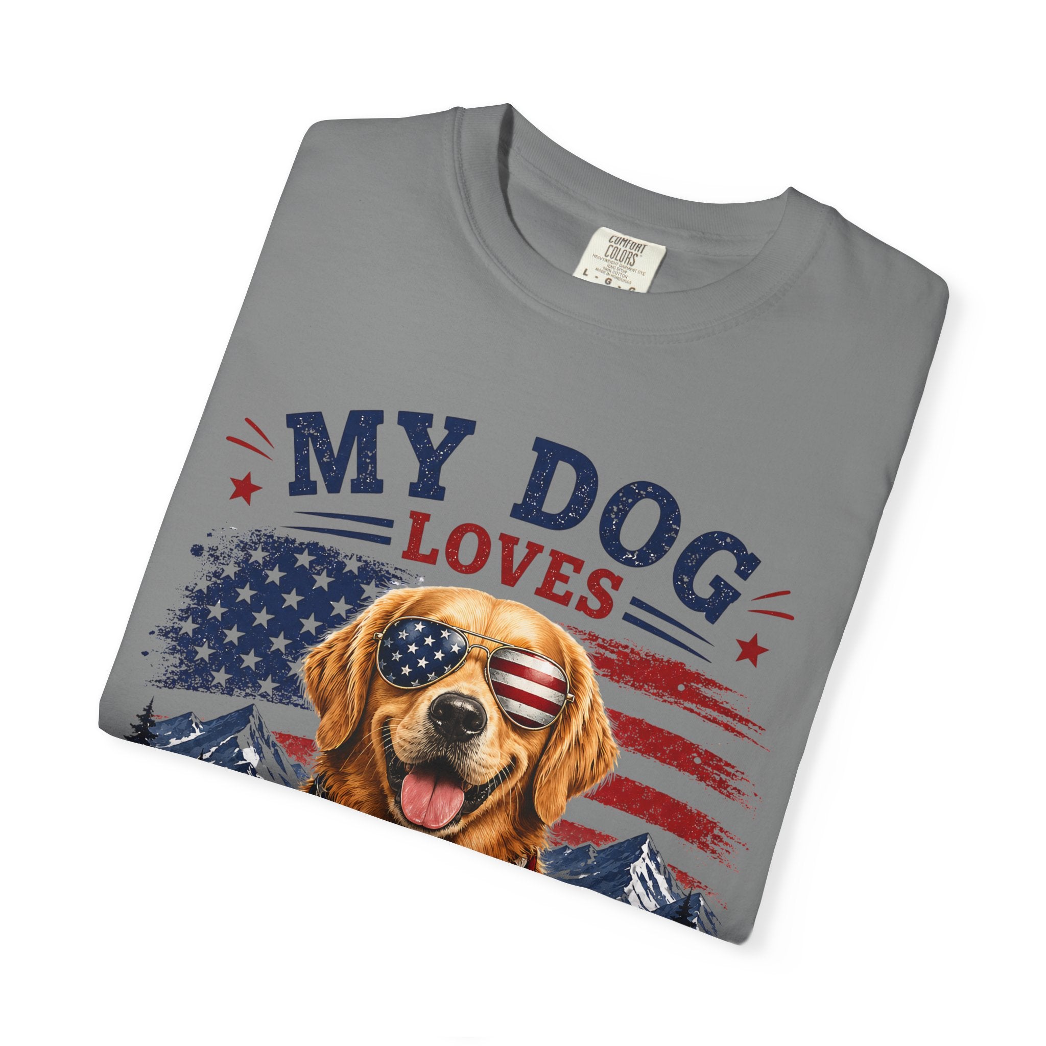 My Dog Loves the USA T-Shirt — Patriotic Golden Retriever Tee