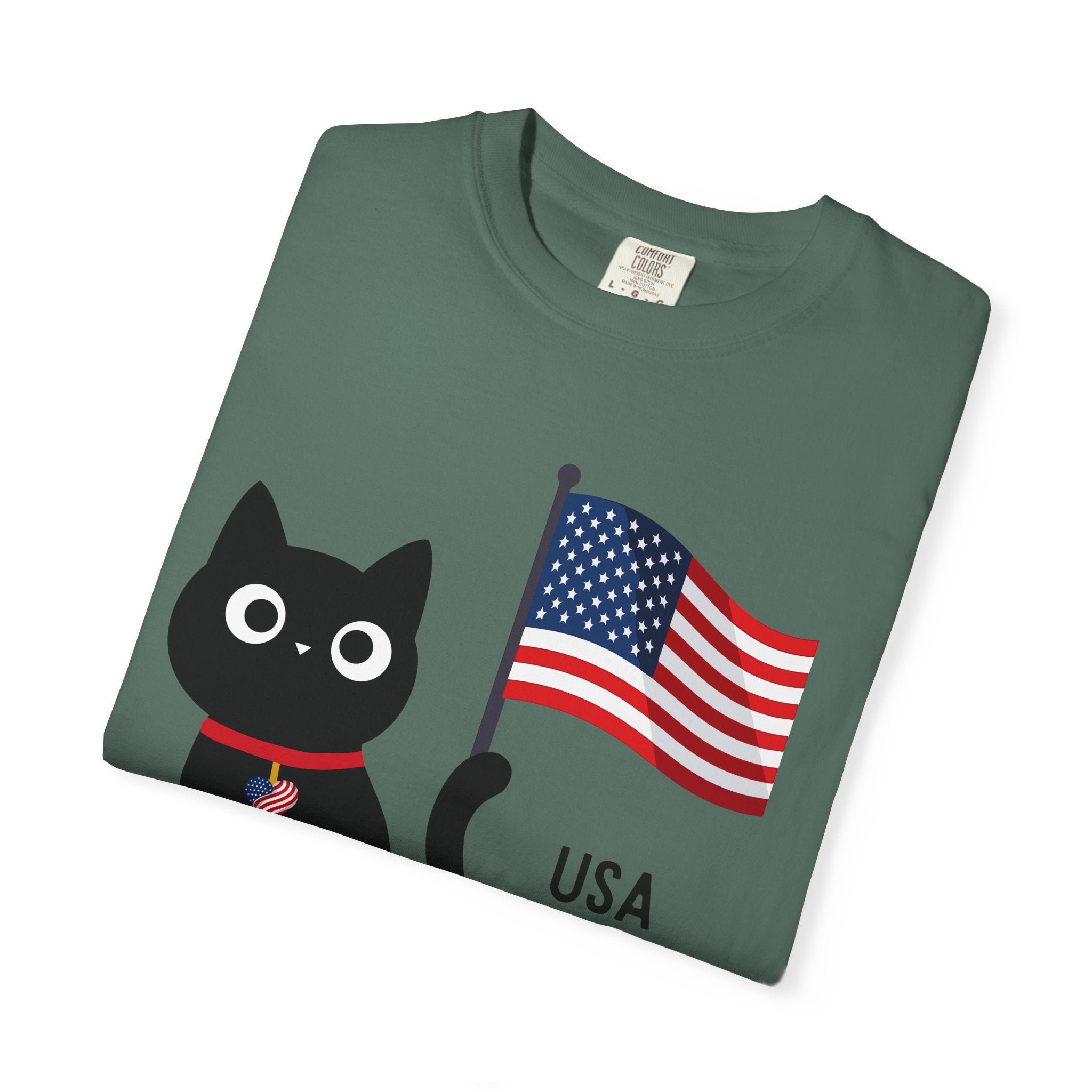 Patriotic Cat USA T-Shirt – 1776 • 2026 Flag Tee
