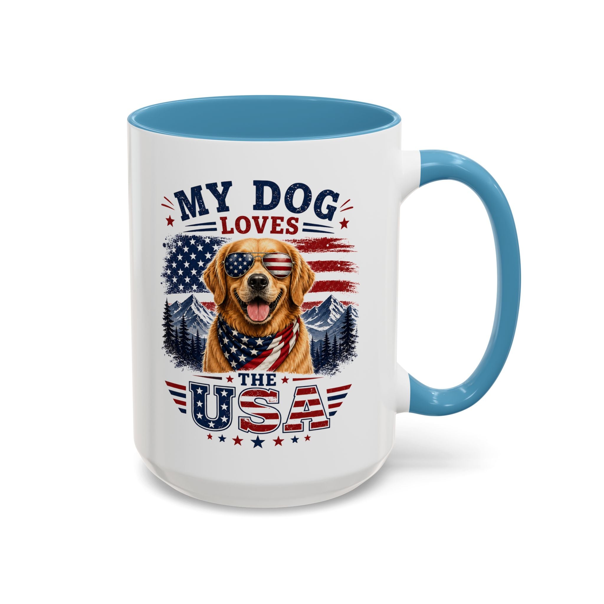 My Dog Loves the USA Accent Coffee Mug — Patriotic Dog Lover Gift