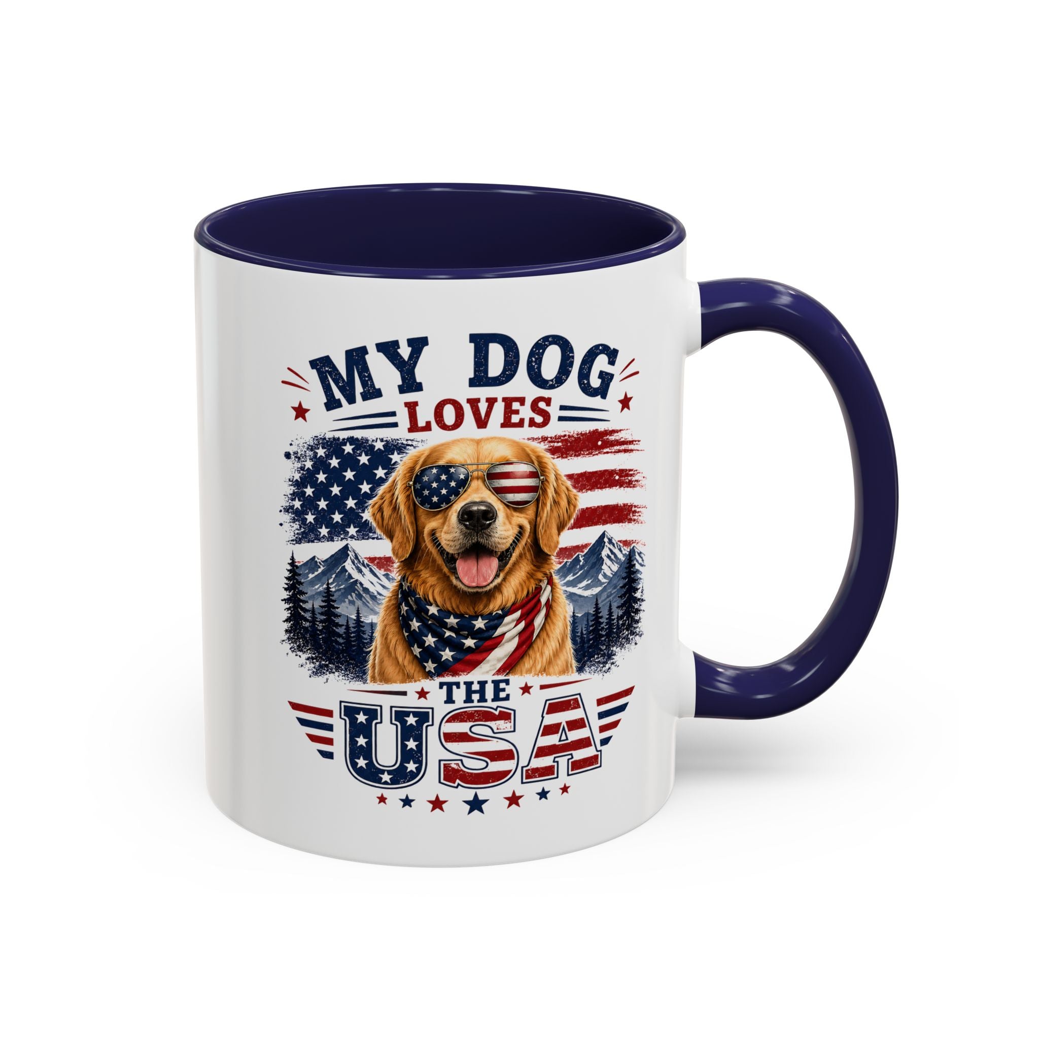 My Dog Loves the USA Accent Coffee Mug — Patriotic Dog Lover Gift