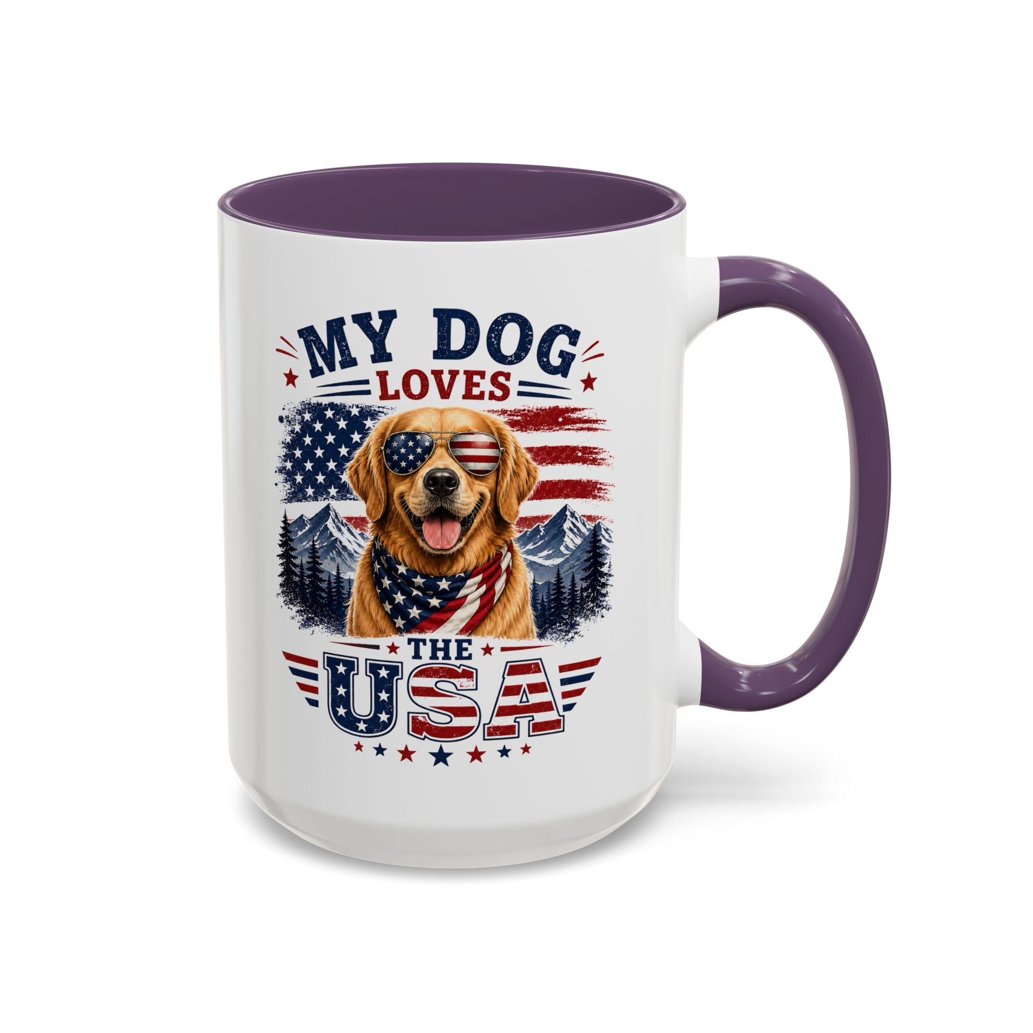 My Dog Loves the USA Accent Coffee Mug — Patriotic Dog Lover Gift