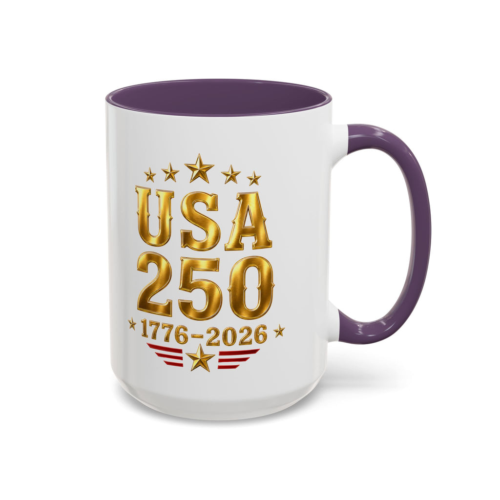 USA 250th Anniversary Coffee Mug – 1776–2026 Patriotic Accent Mug