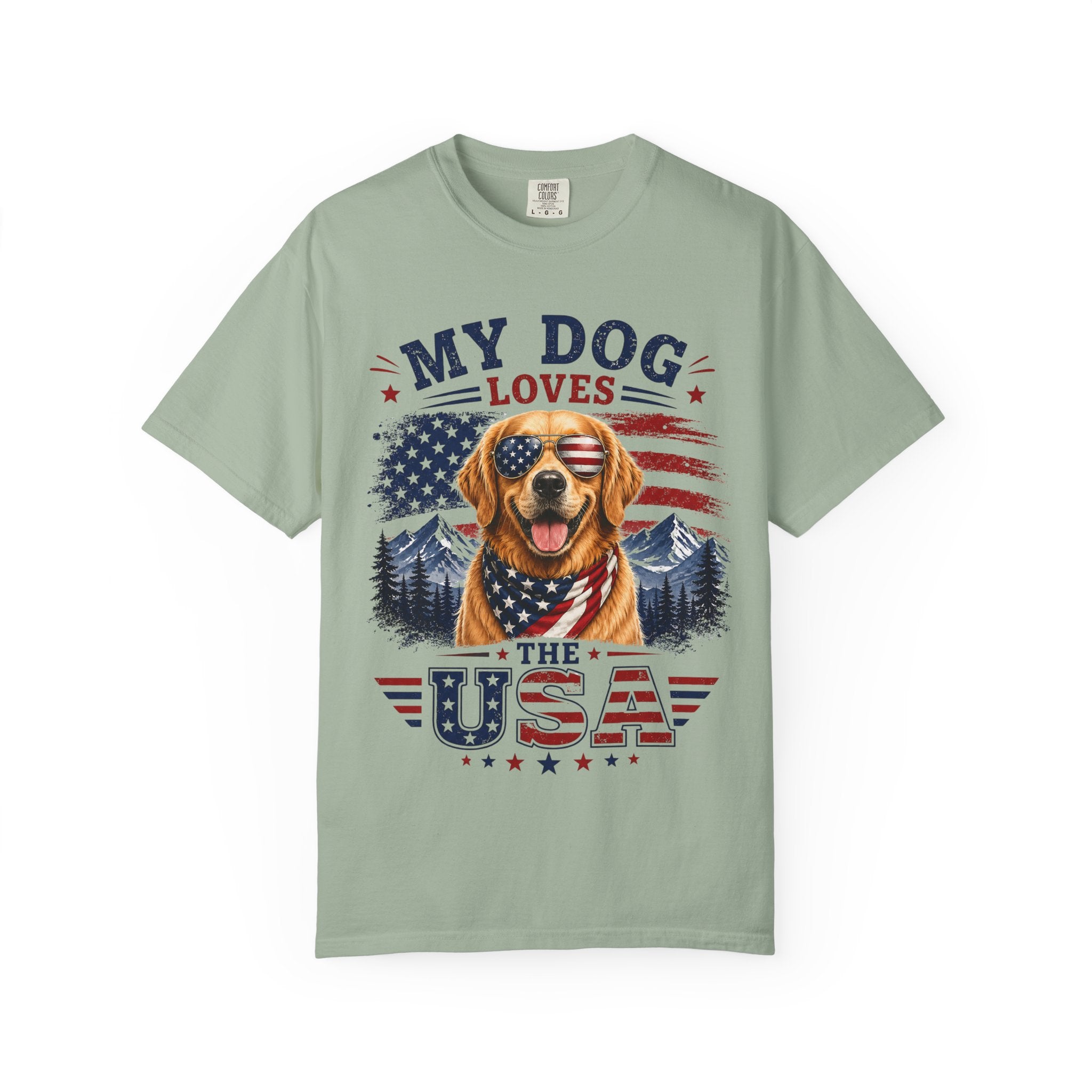 My Dog Loves the USA T-Shirt — Patriotic Golden Retriever Tee