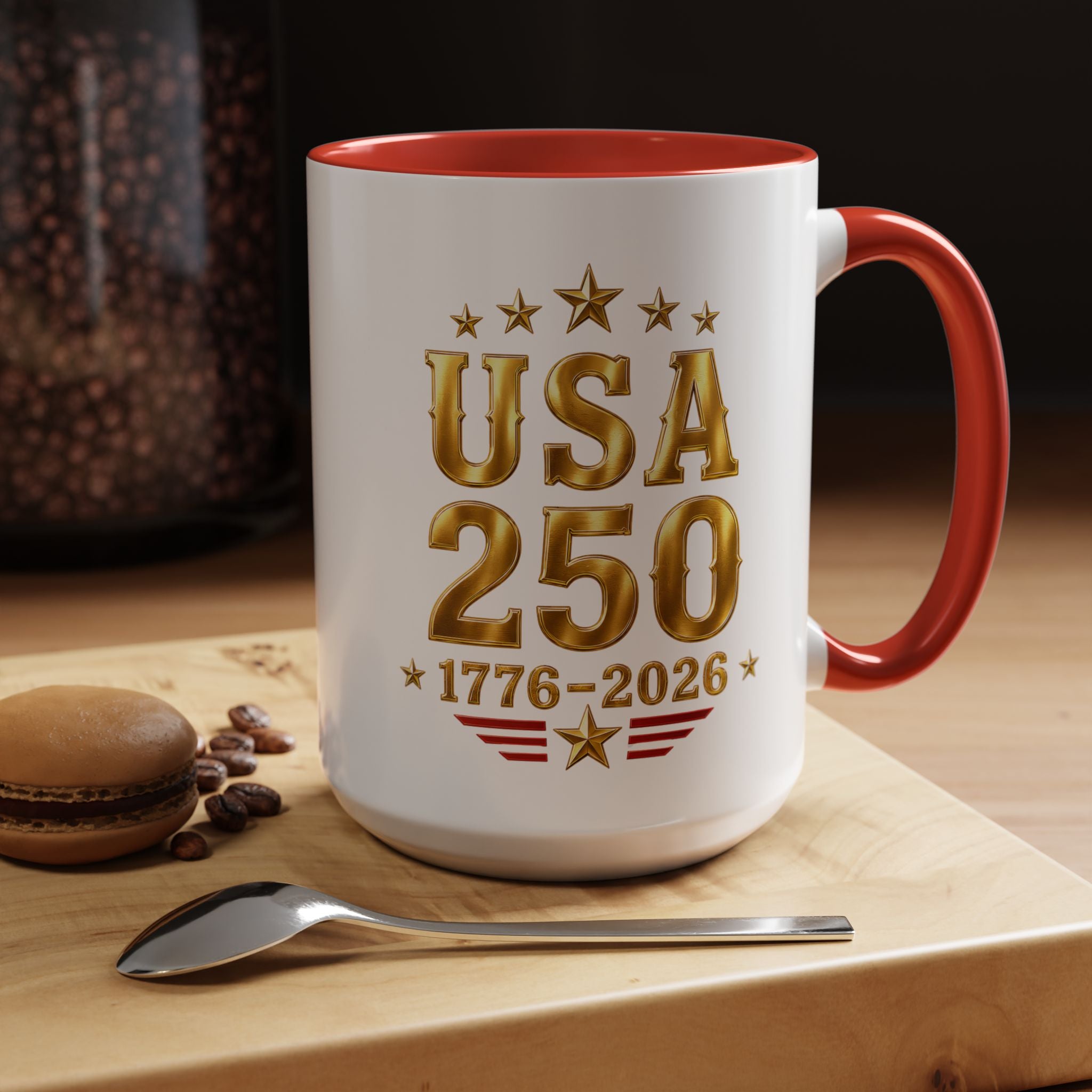 USA 250th Anniversary Coffee Mug – 1776–2026 Patriotic Accent Mug