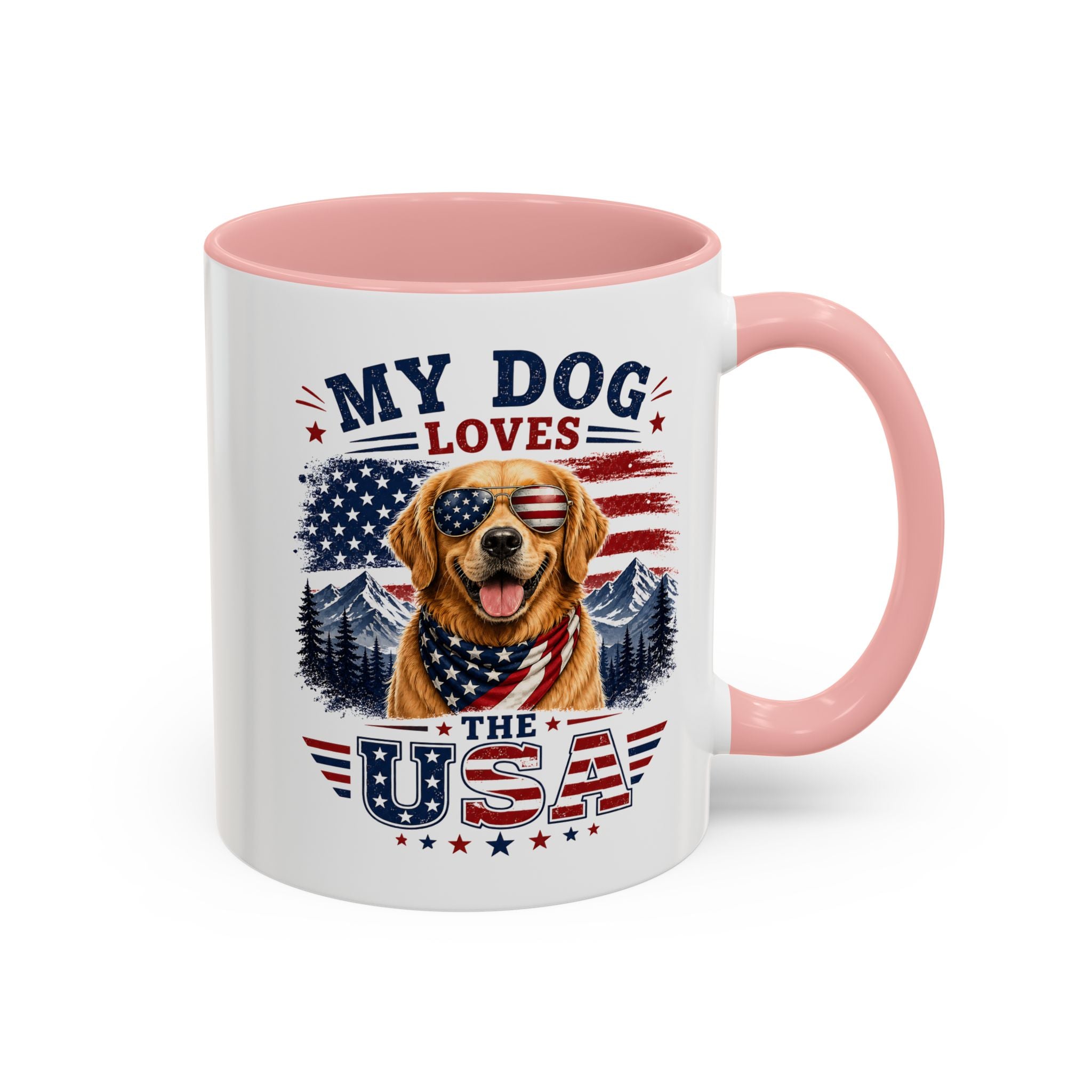 My Dog Loves the USA Accent Coffee Mug — Patriotic Dog Lover Gift