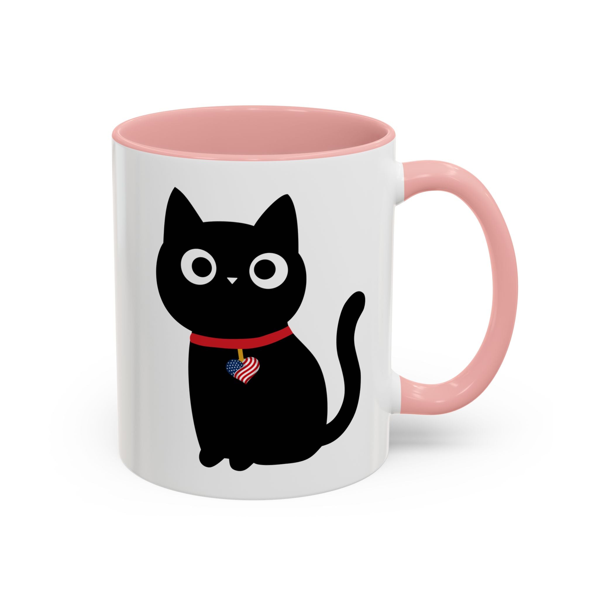 Patriotic Black Cat Accent Coffee Mug (11/15oz)