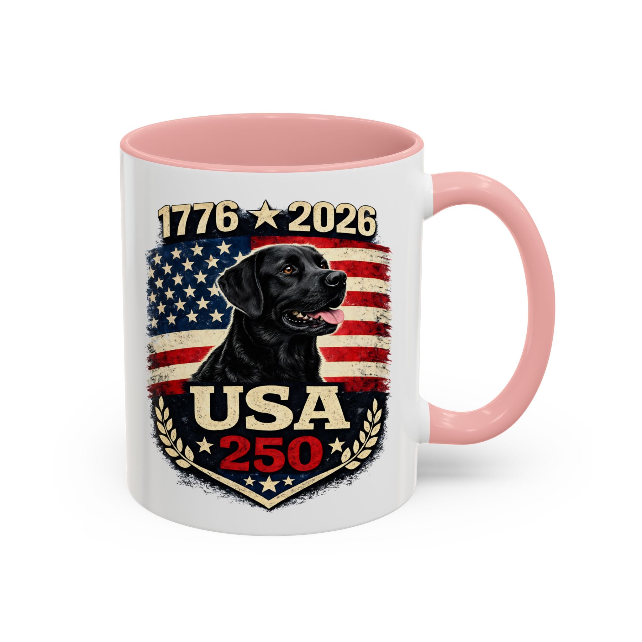 USA 250 Black Lab Coffee Mug — 1776–2026 Patriotic 11/15oz Accent Mug