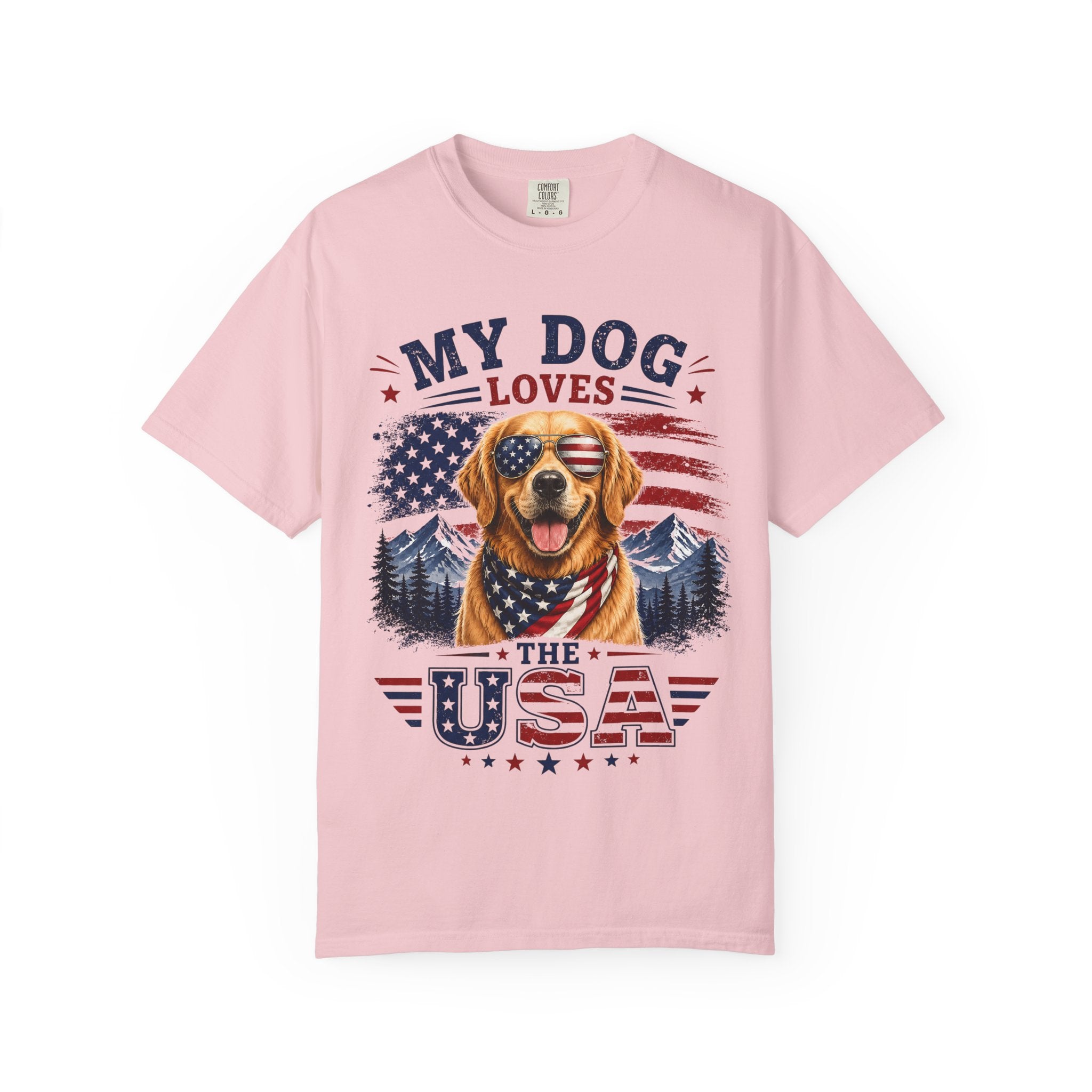 My Dog Loves the USA T-Shirt — Patriotic Golden Retriever Tee