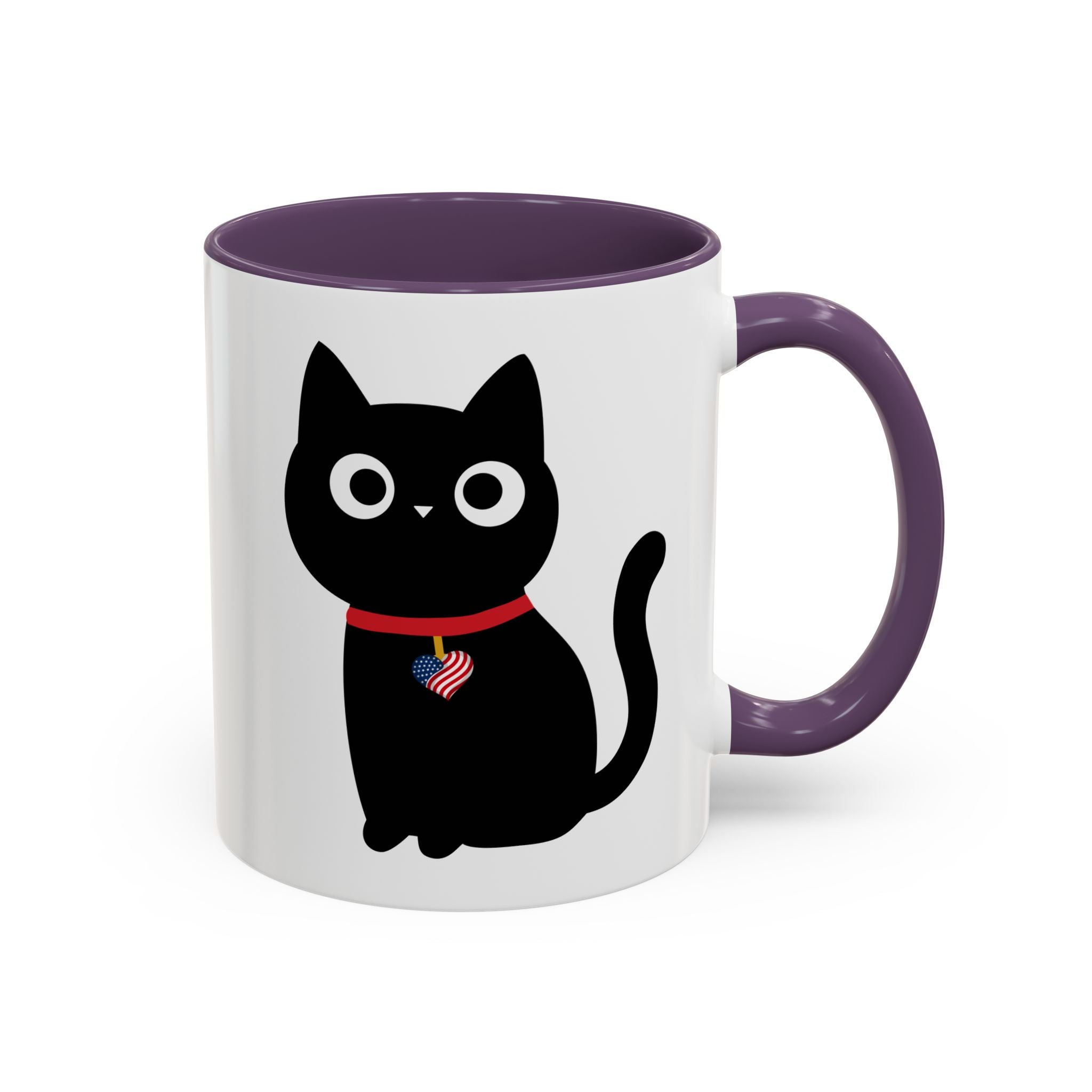 Patriotic Black Cat Accent Coffee Mug (11/15oz)