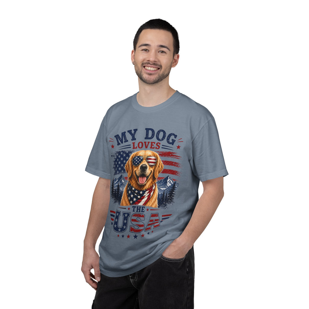My Dog Loves the USA T-Shirt — Patriotic Golden Retriever Tee