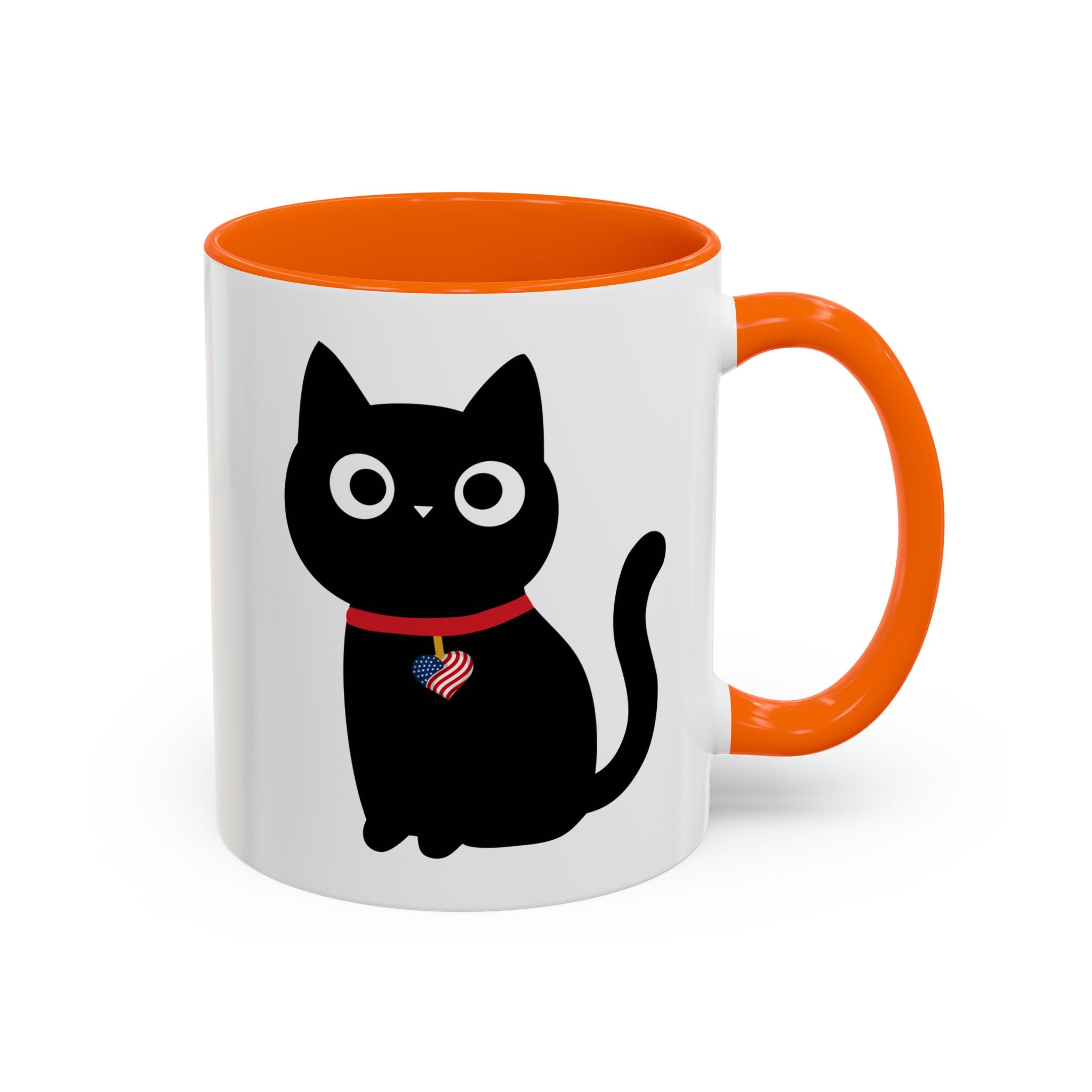 Patriotic Black Cat Accent Coffee Mug (11/15oz)