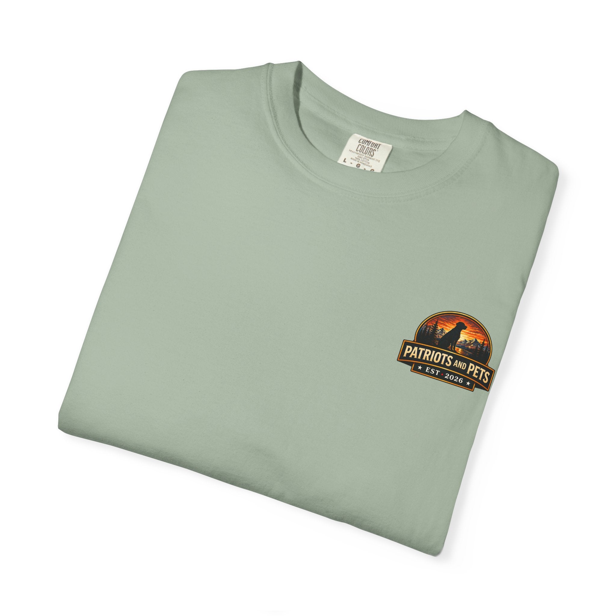 Patriots and Pets T-Shirt – 1776–2026 American Flag & Dog Tribute Tee