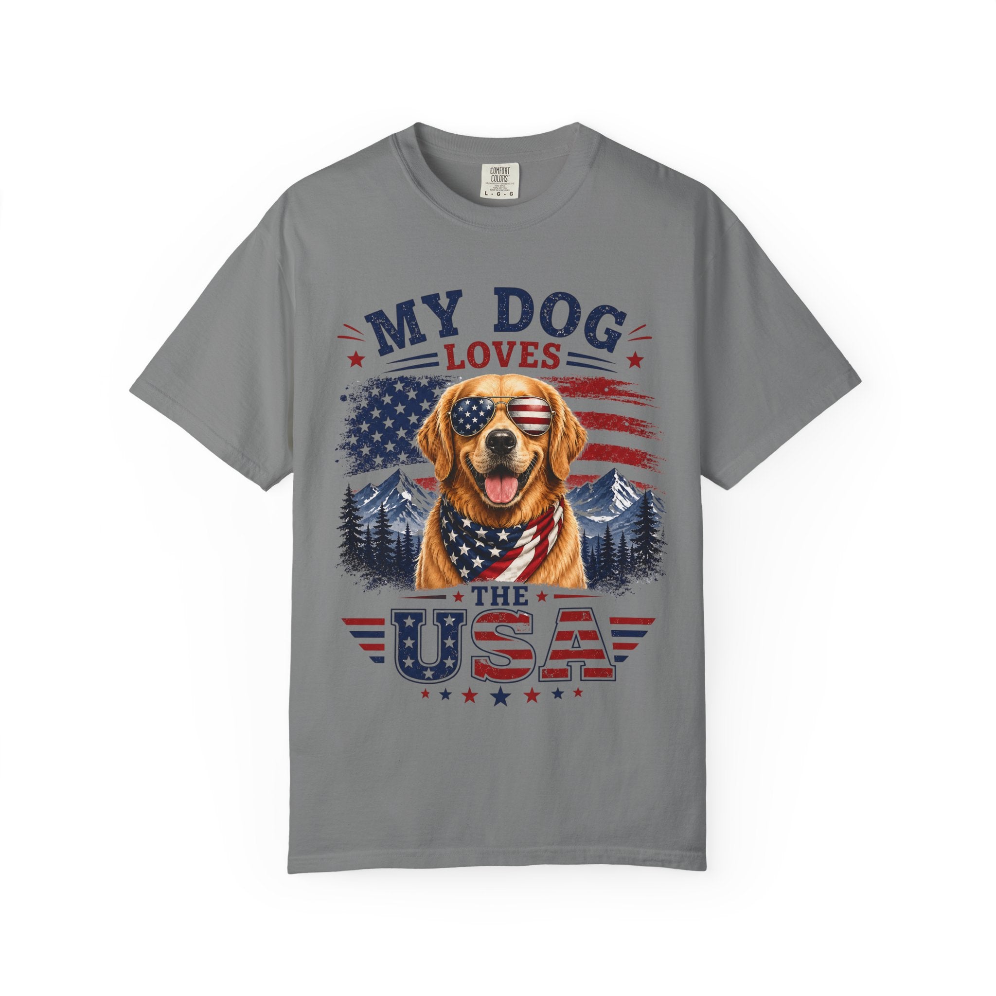 My Dog Loves the USA T-Shirt — Patriotic Golden Retriever Tee
