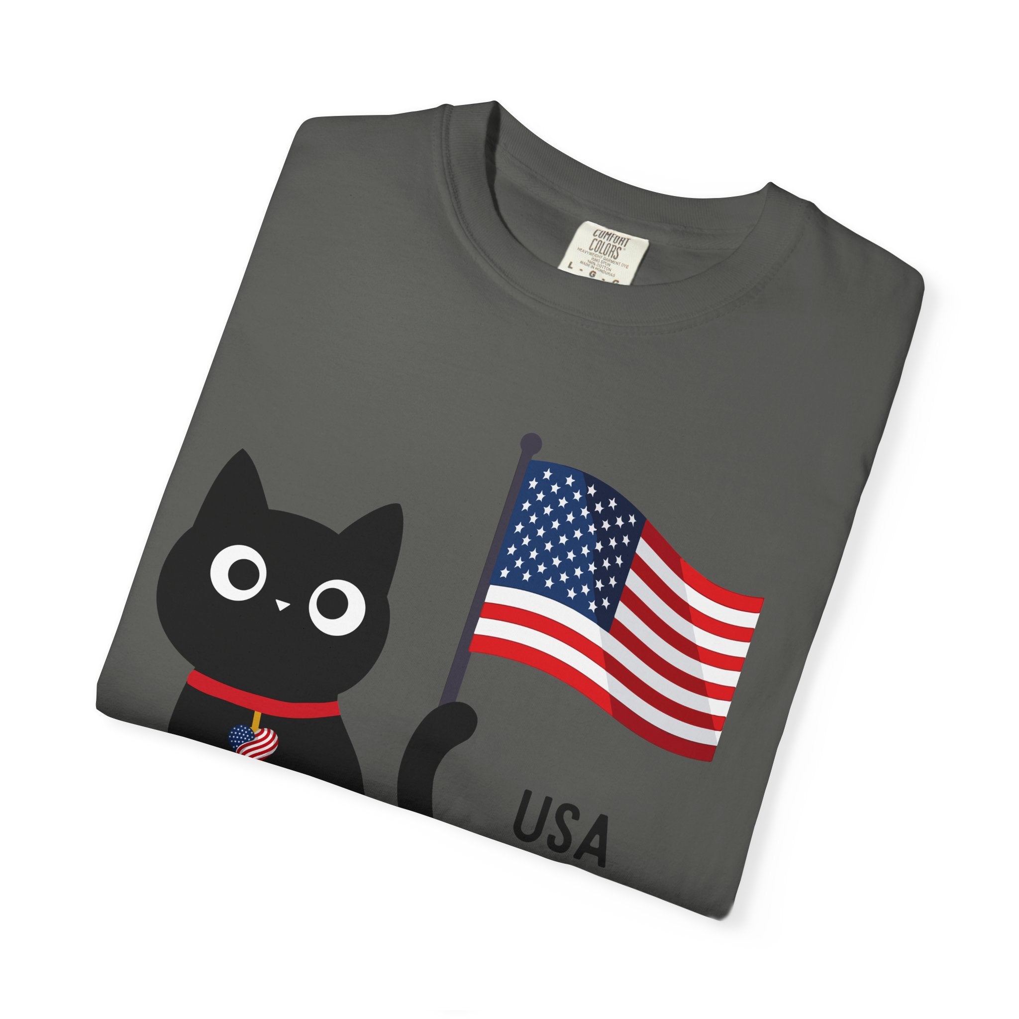 Patriotic Cat USA T-Shirt – 1776 • 2026 Flag Tee