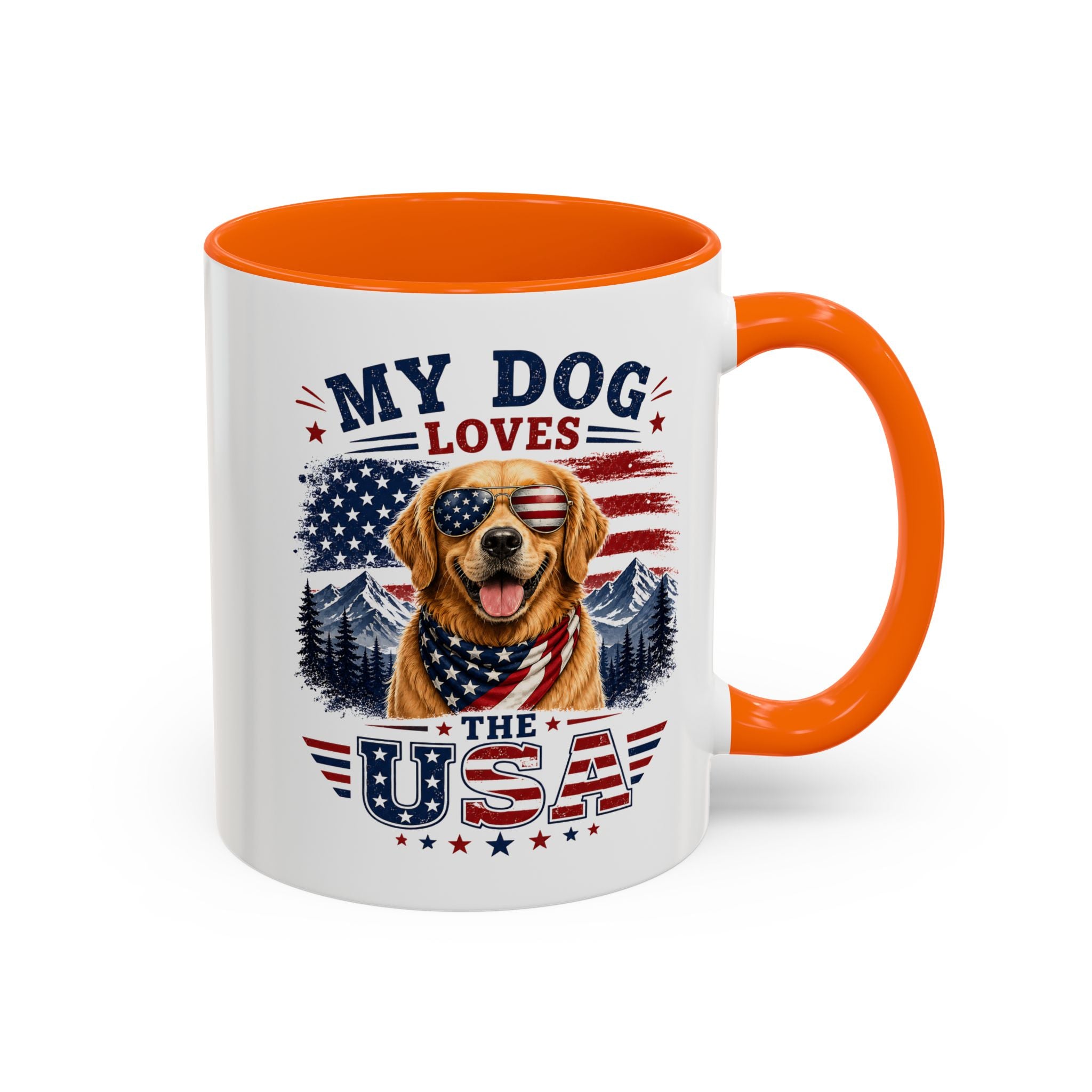 My Dog Loves the USA Accent Coffee Mug — Patriotic Dog Lover Gift