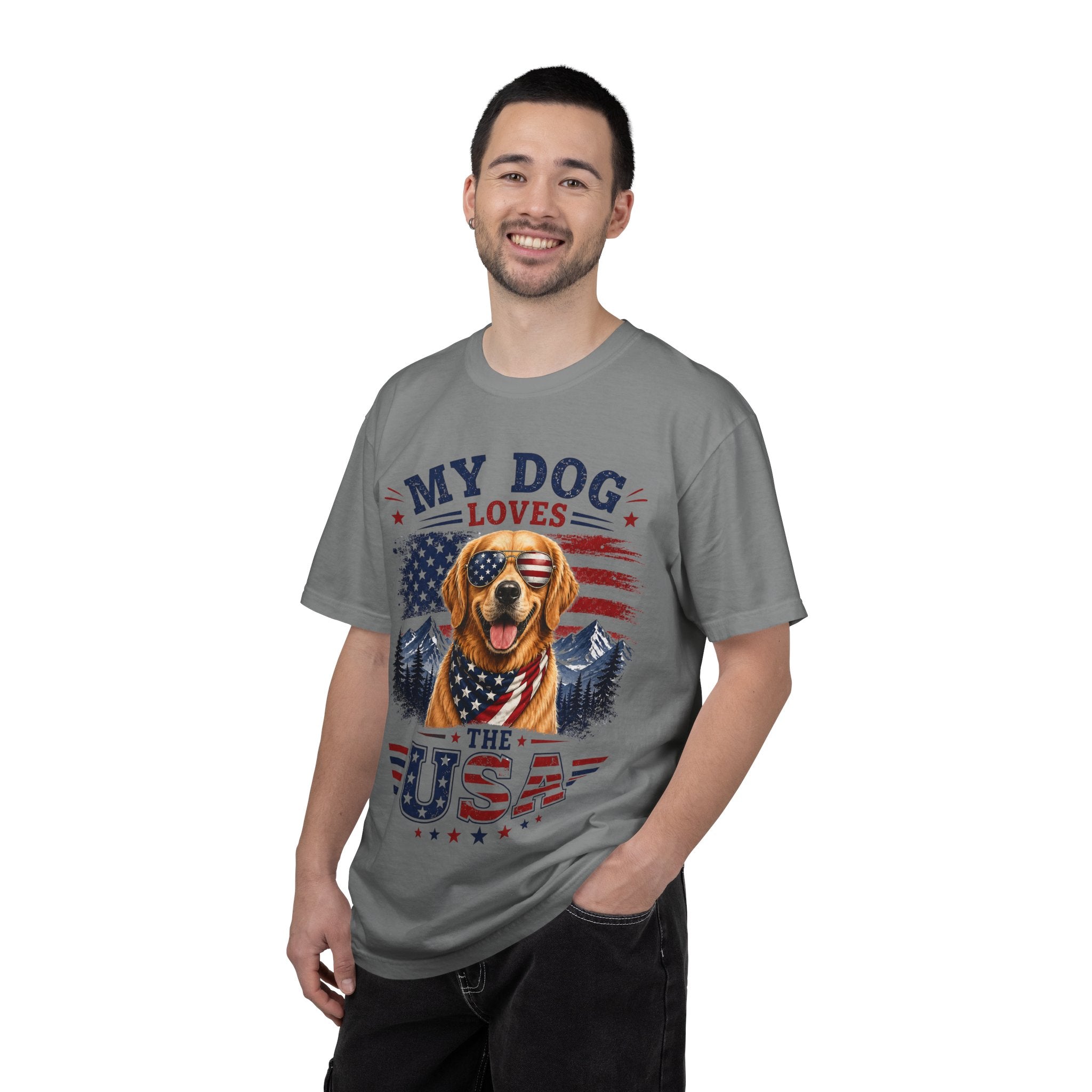My Dog Loves the USA T-Shirt — Patriotic Golden Retriever Tee