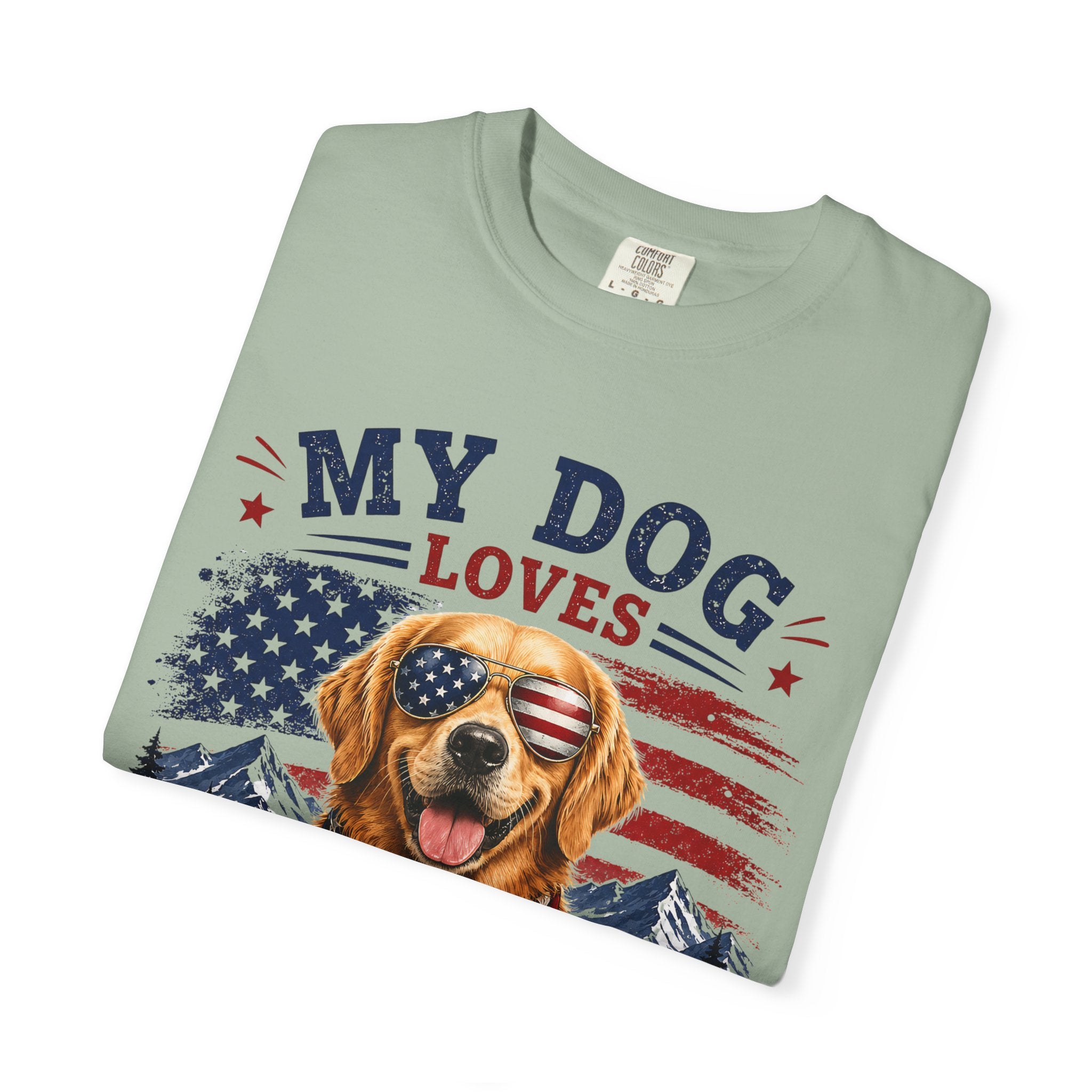 My Dog Loves the USA T-Shirt — Patriotic Golden Retriever Tee