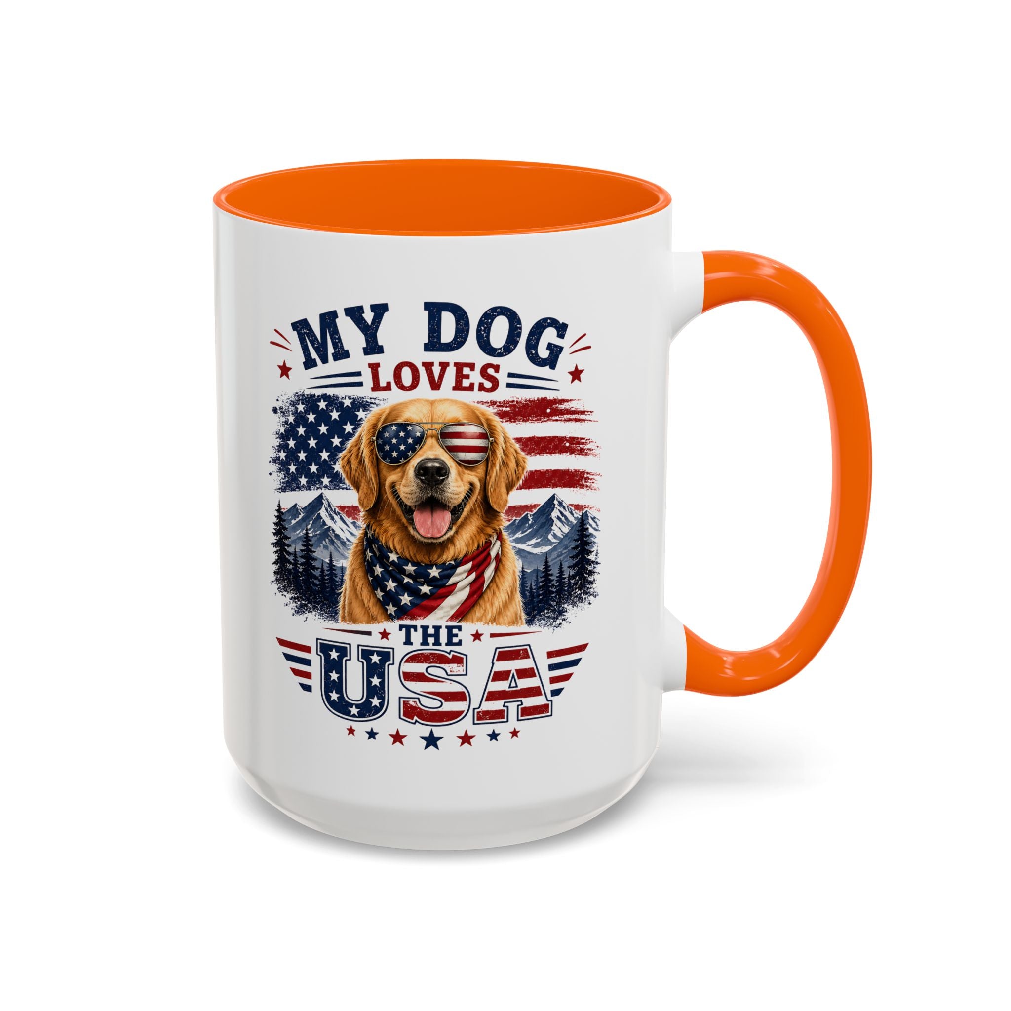 My Dog Loves the USA Accent Coffee Mug — Patriotic Dog Lover Gift