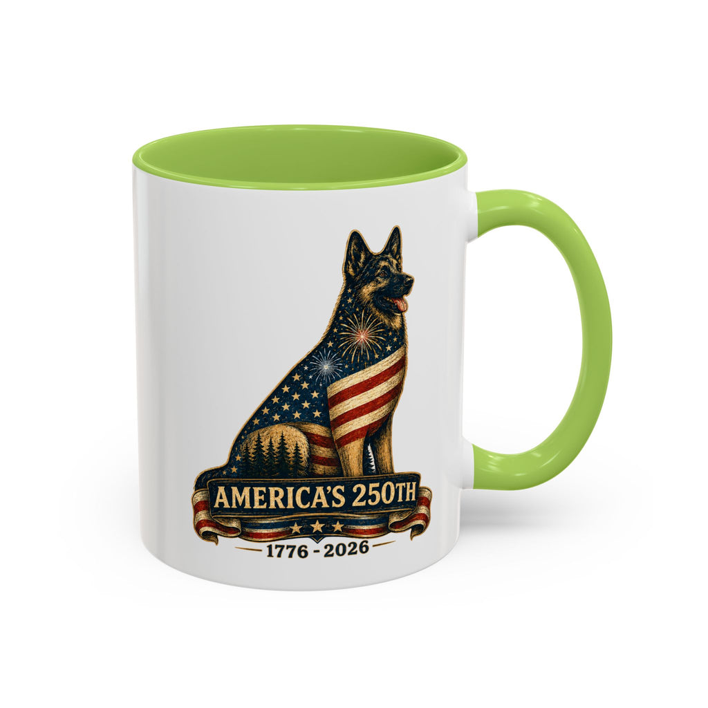 America 250 Patriotic German Shepherd Accent Coffee Mug (11/15oz)