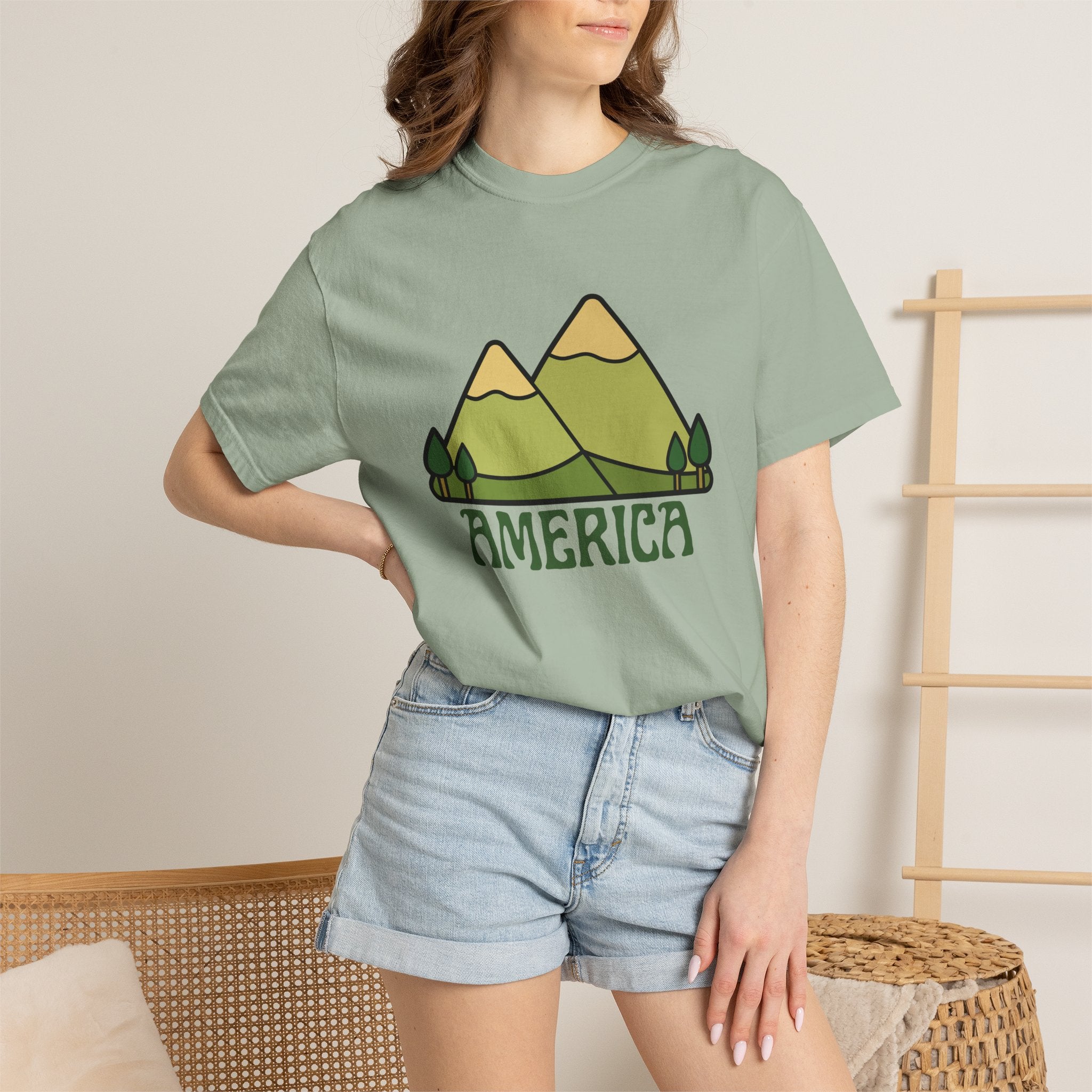 America Mountain Graphic T-Shirt