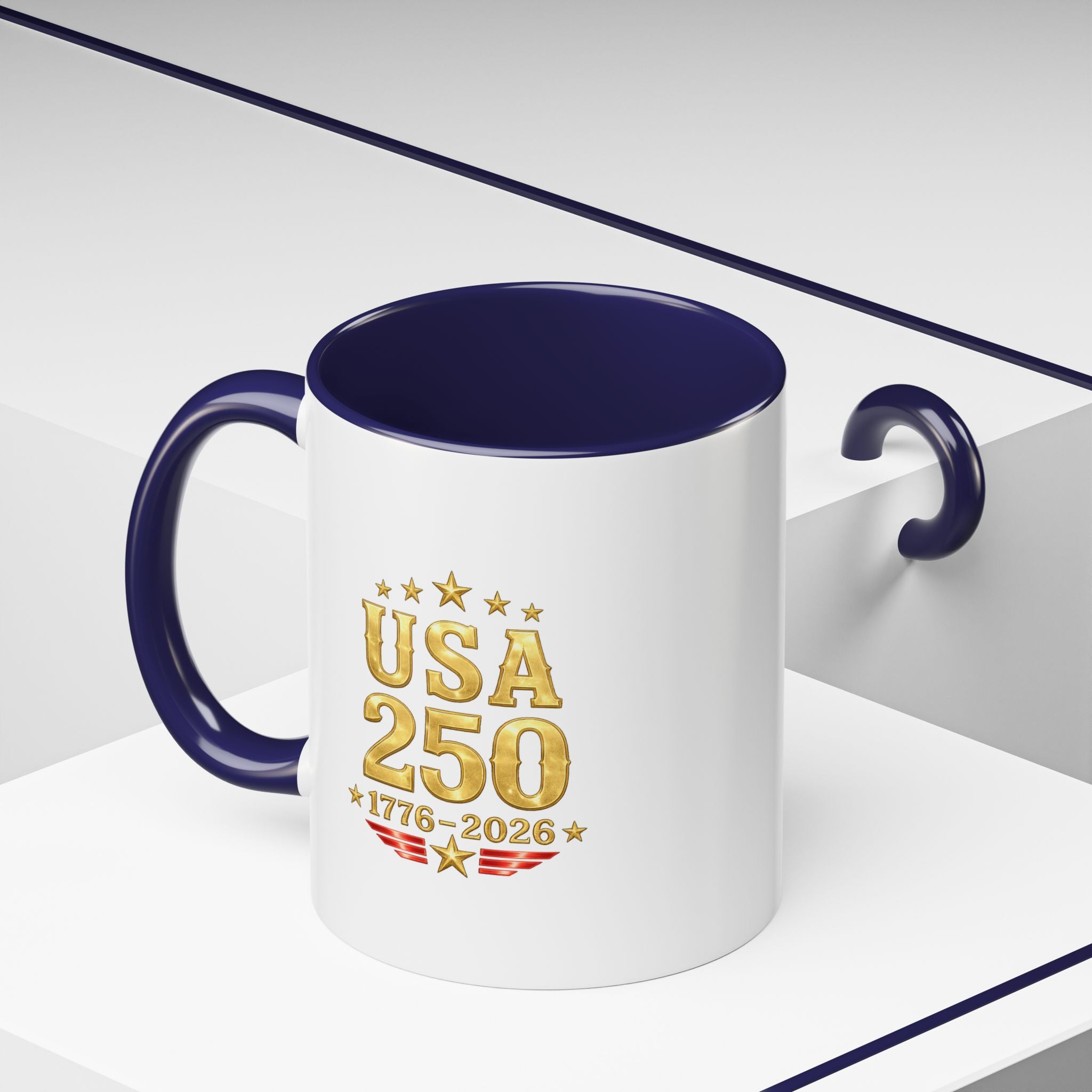 Patriotic Black Cat Accent Coffee Mug (11/15oz)