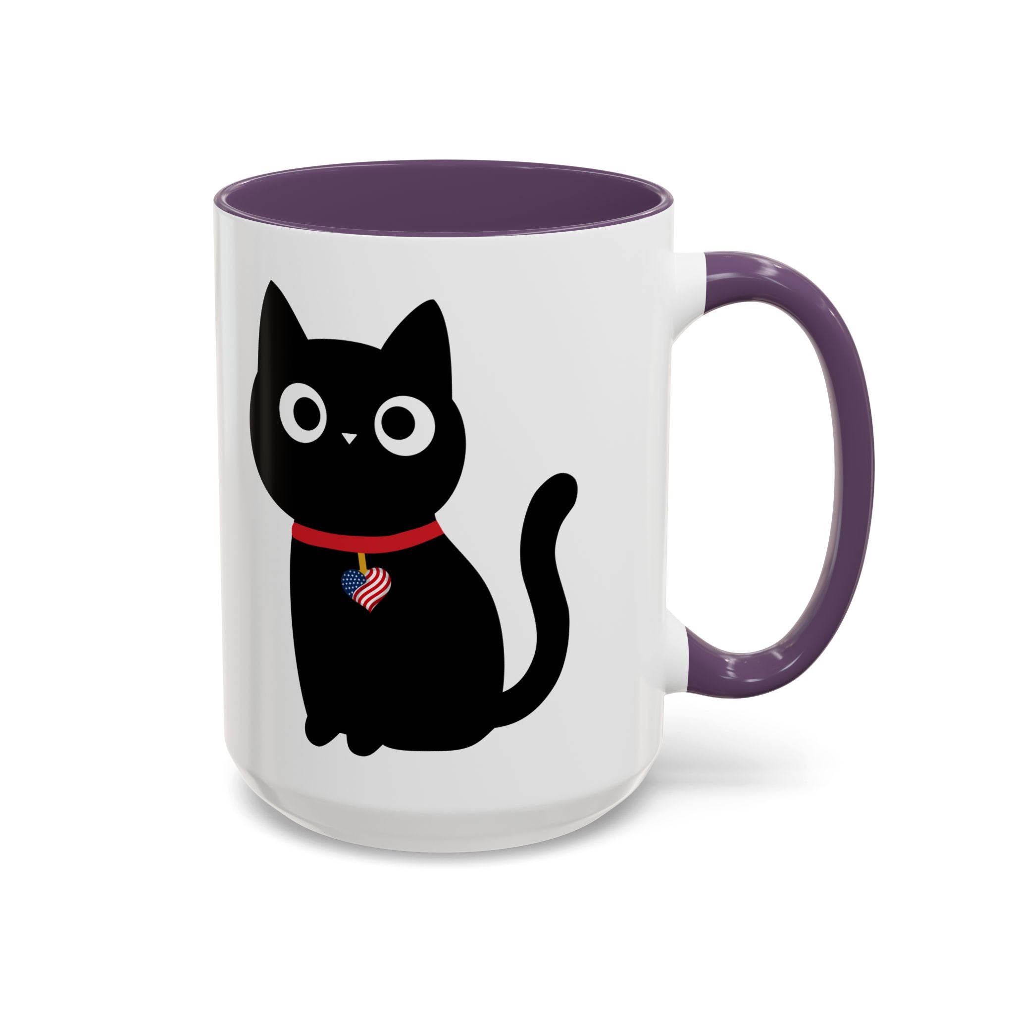 Patriotic Black Cat Accent Coffee Mug (11/15oz)