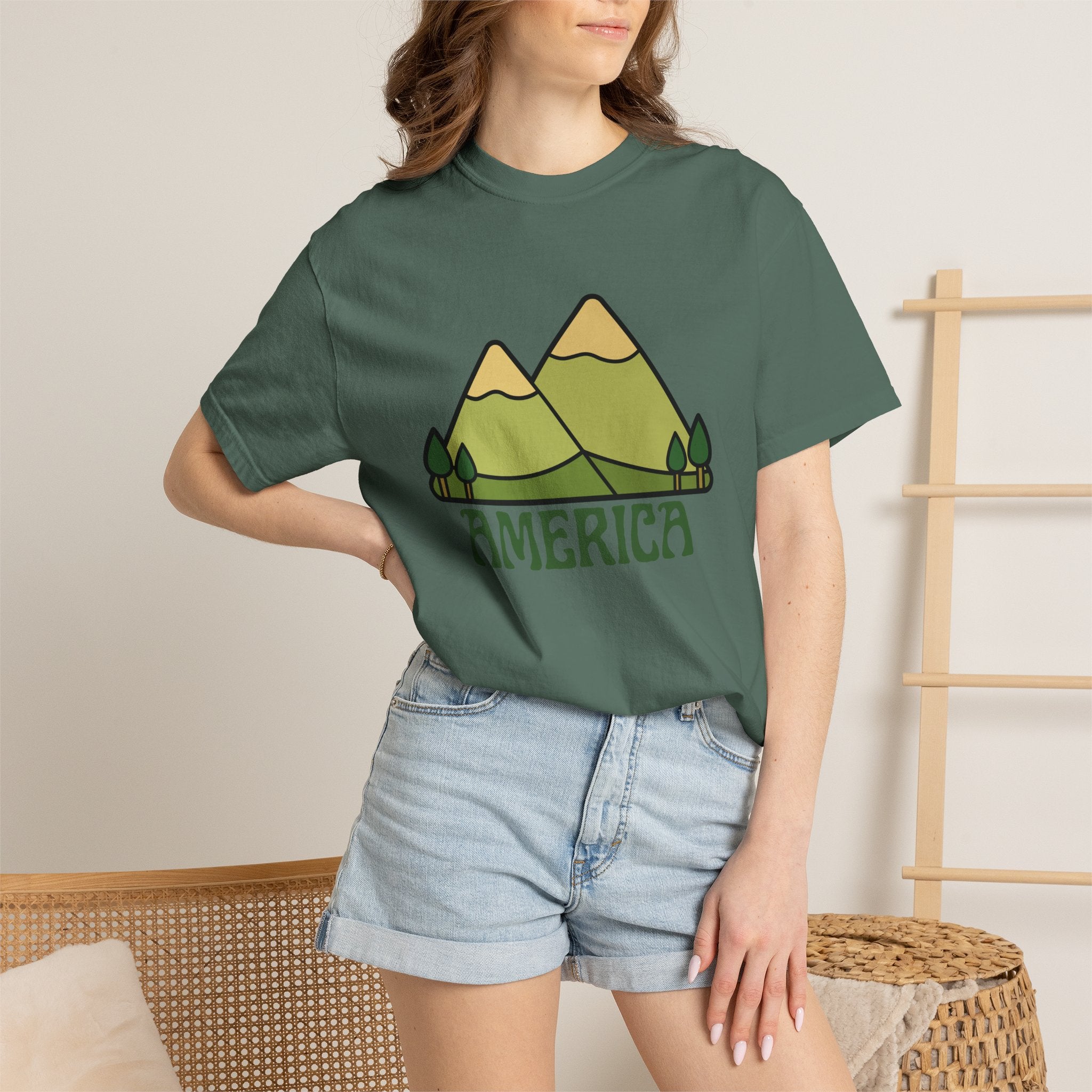 America Mountain Graphic T-Shirt