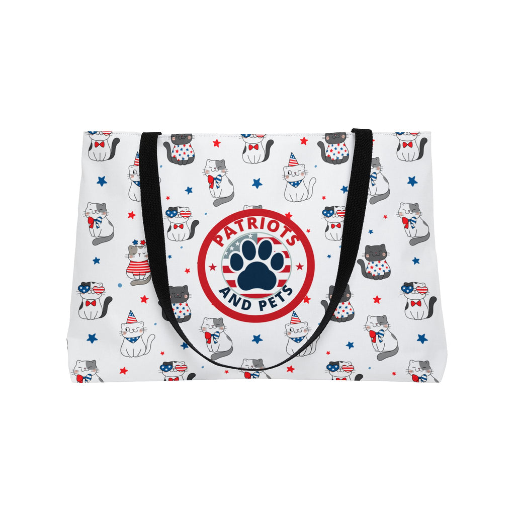 Patriots and Pets Weekender Tote — 4th of July Cat Print Beach Bag