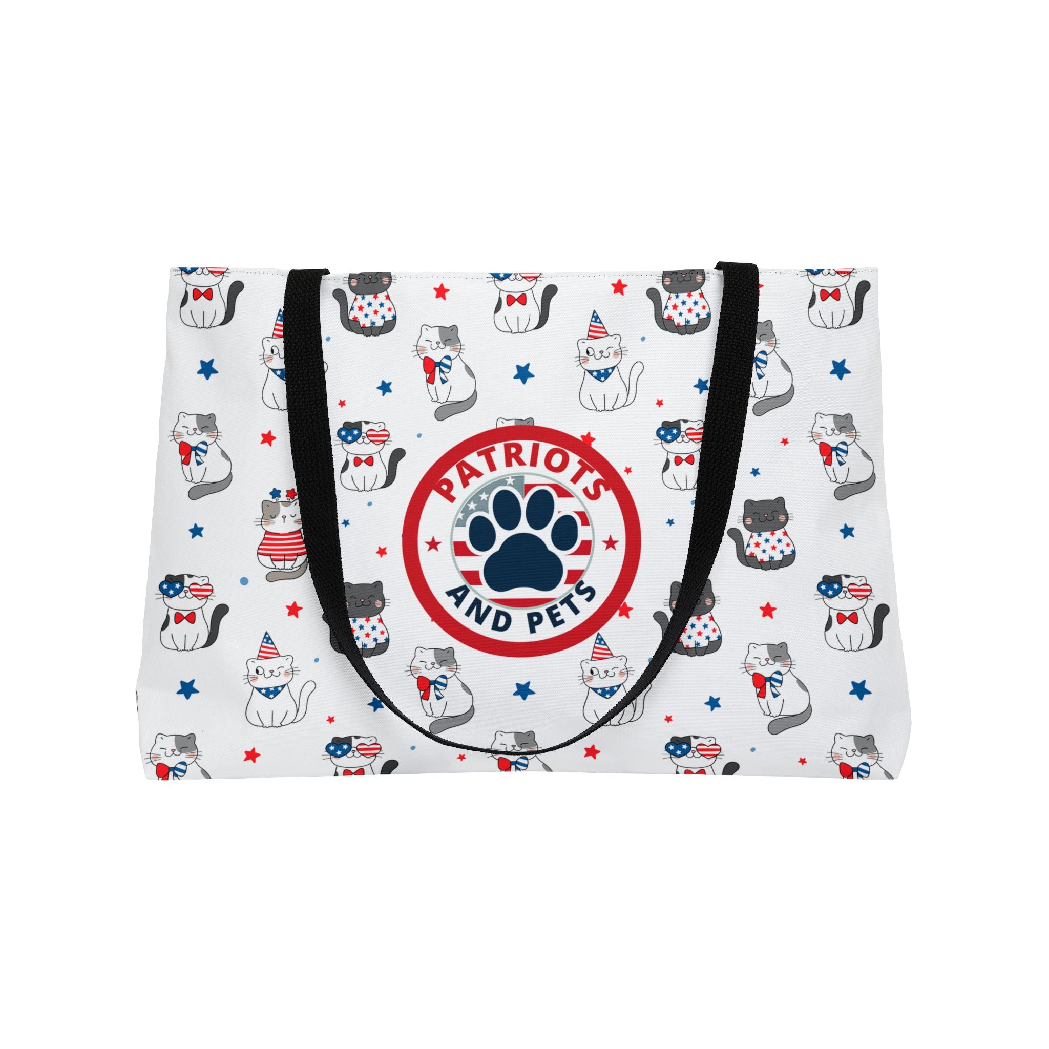Patriots and Pets Weekender Tote — 4th of July Cat Print Beach Bag