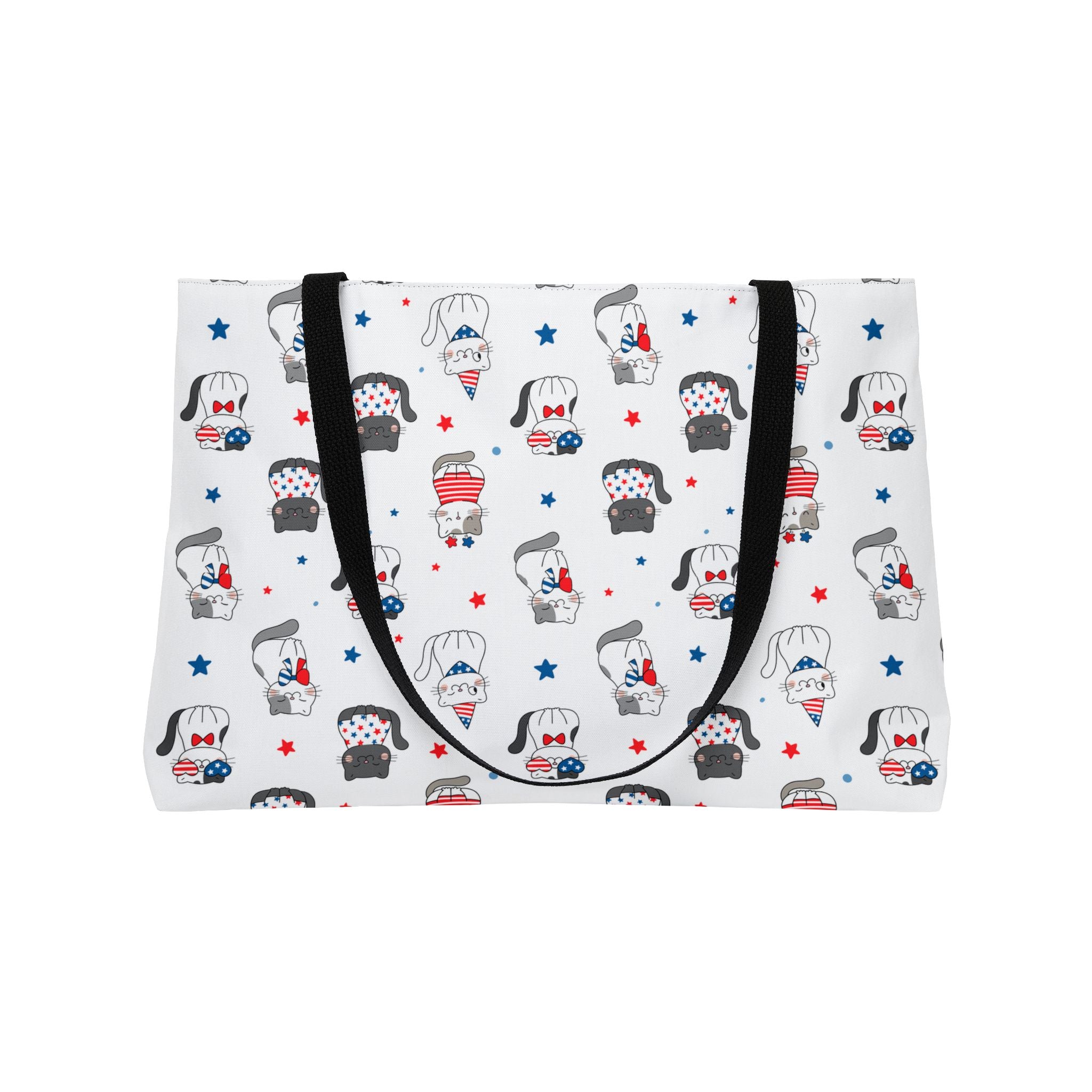 Patriots and Pets Weekender Tote — 4th of July Cat Print Beach Bag