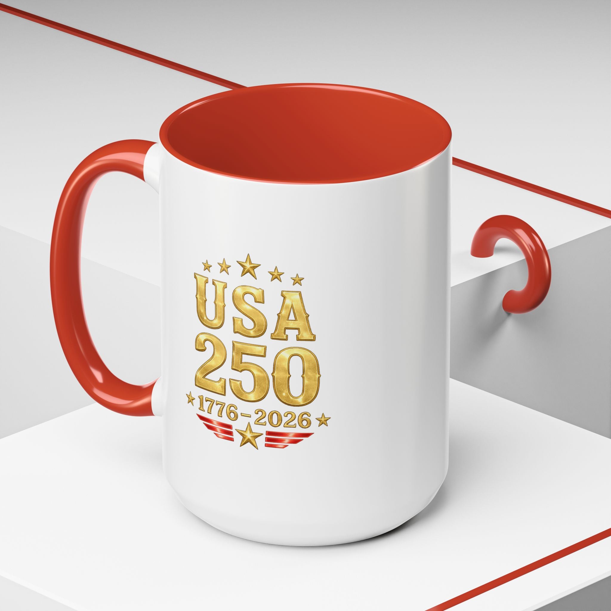 Patriotic Black Cat Accent Coffee Mug (11/15oz)