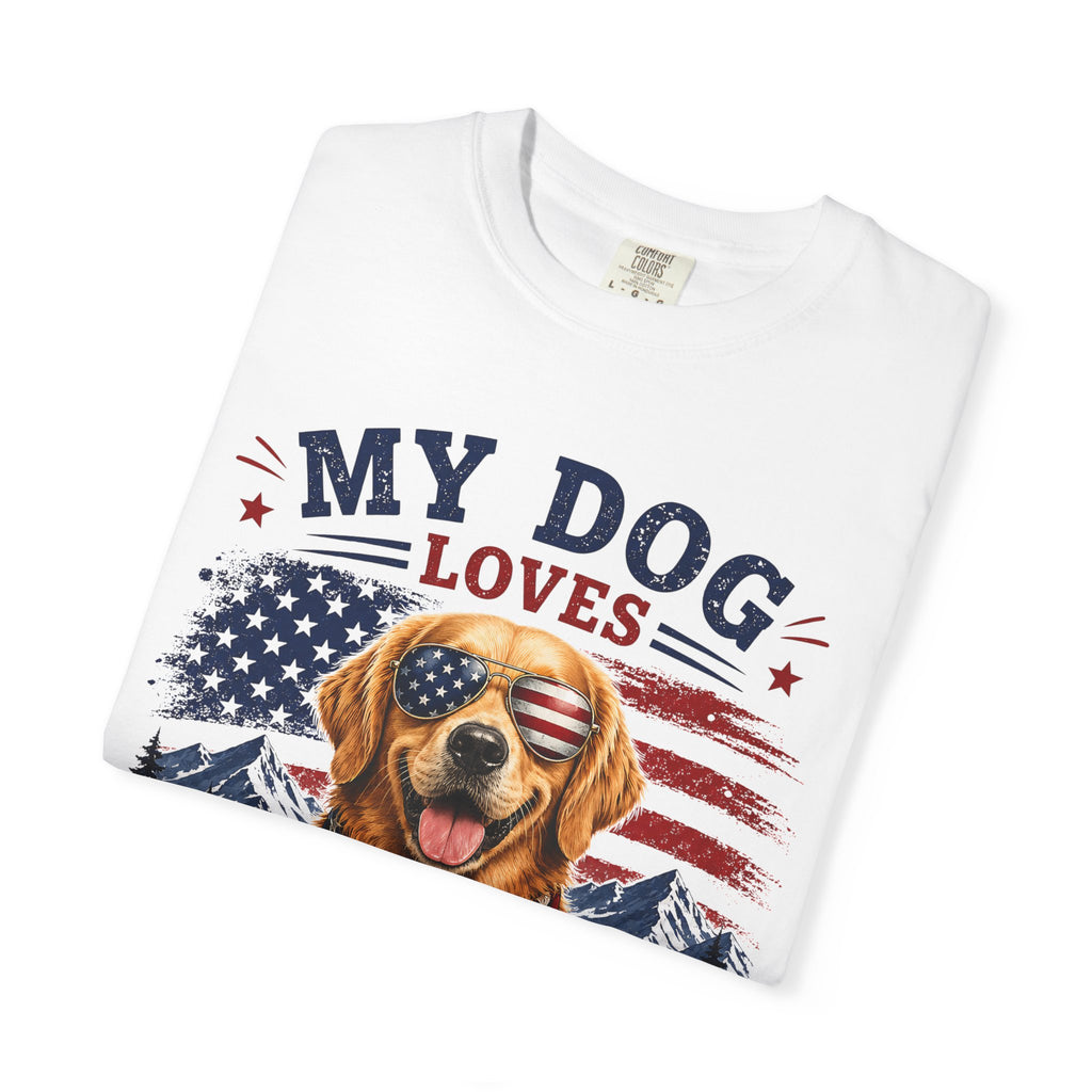 My Dog Loves the USA T-Shirt — Patriotic Golden Retriever Tee