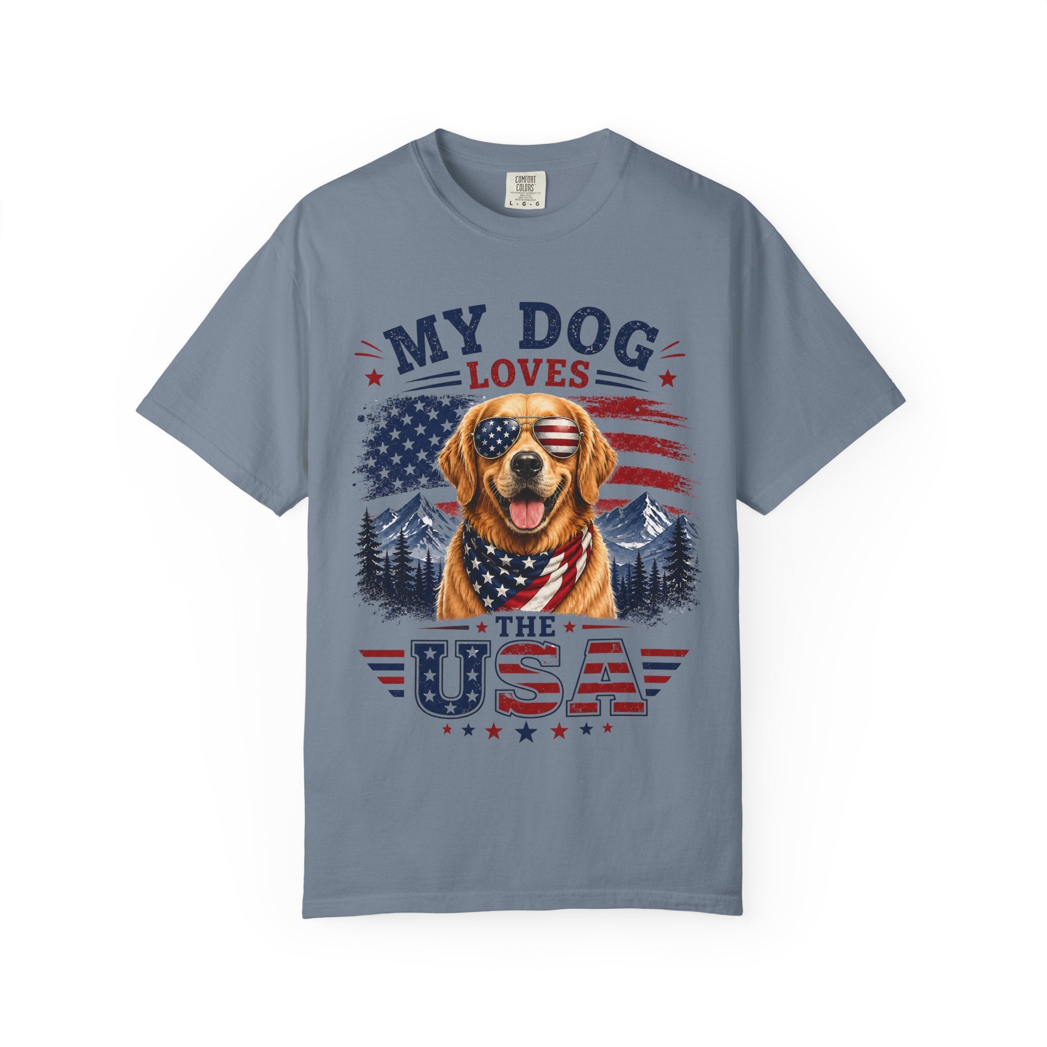 My Dog Loves the USA T-Shirt — Patriotic Golden Retriever Tee