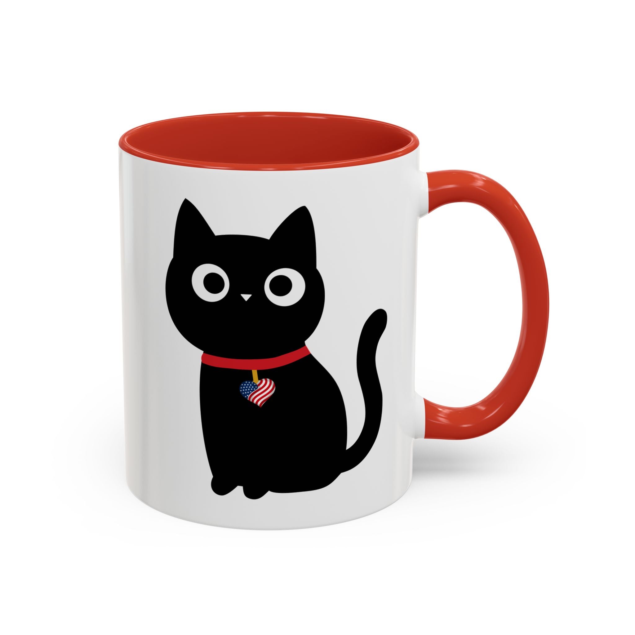 Patriotic Black Cat Accent Coffee Mug (11/15oz)
