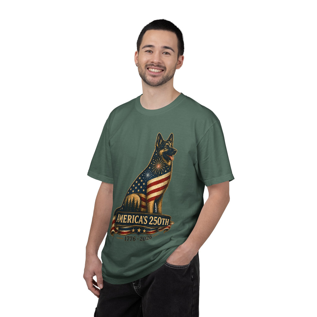 America's 250th German Shepherd T‑Shirt — 1776–2026 Patriotic Dog Tee
