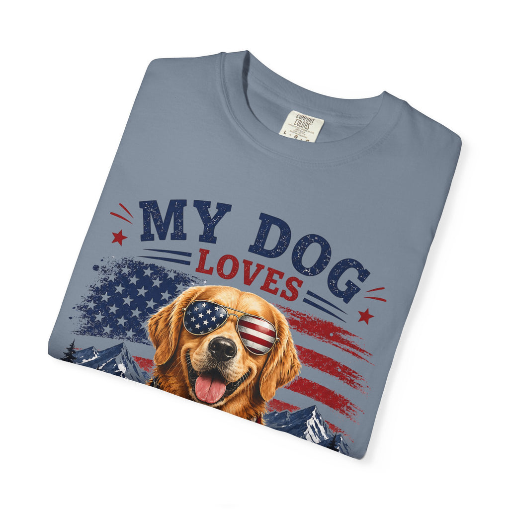 My Dog Loves the USA T-Shirt — Patriotic Golden Retriever Tee
