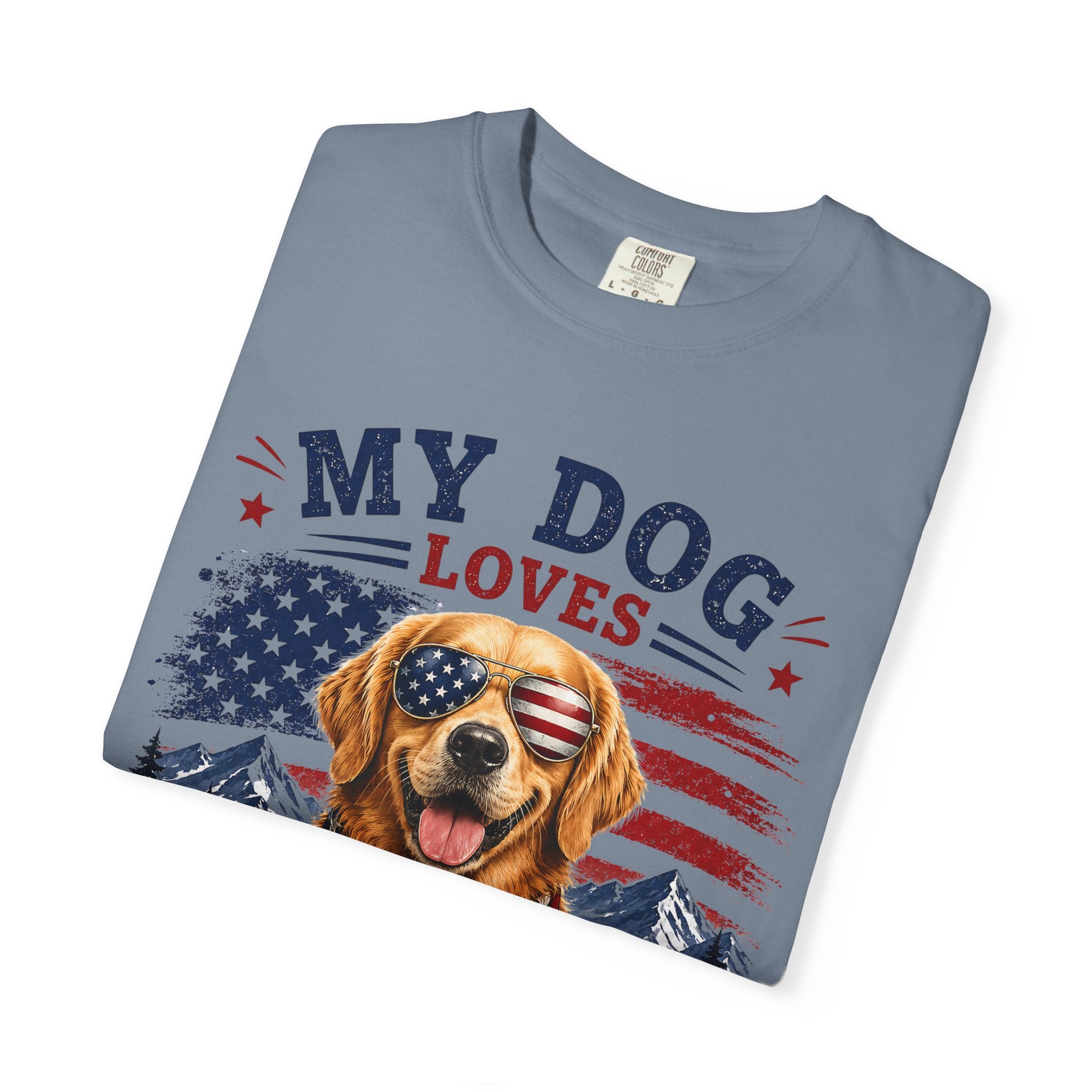 My Dog Loves the USA T-Shirt — Patriotic Golden Retriever Tee
