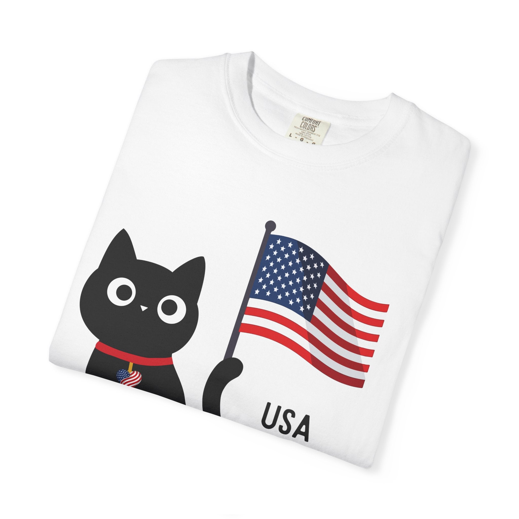 Patriotic Cat USA T-Shirt – 1776 • 2026 Flag Tee