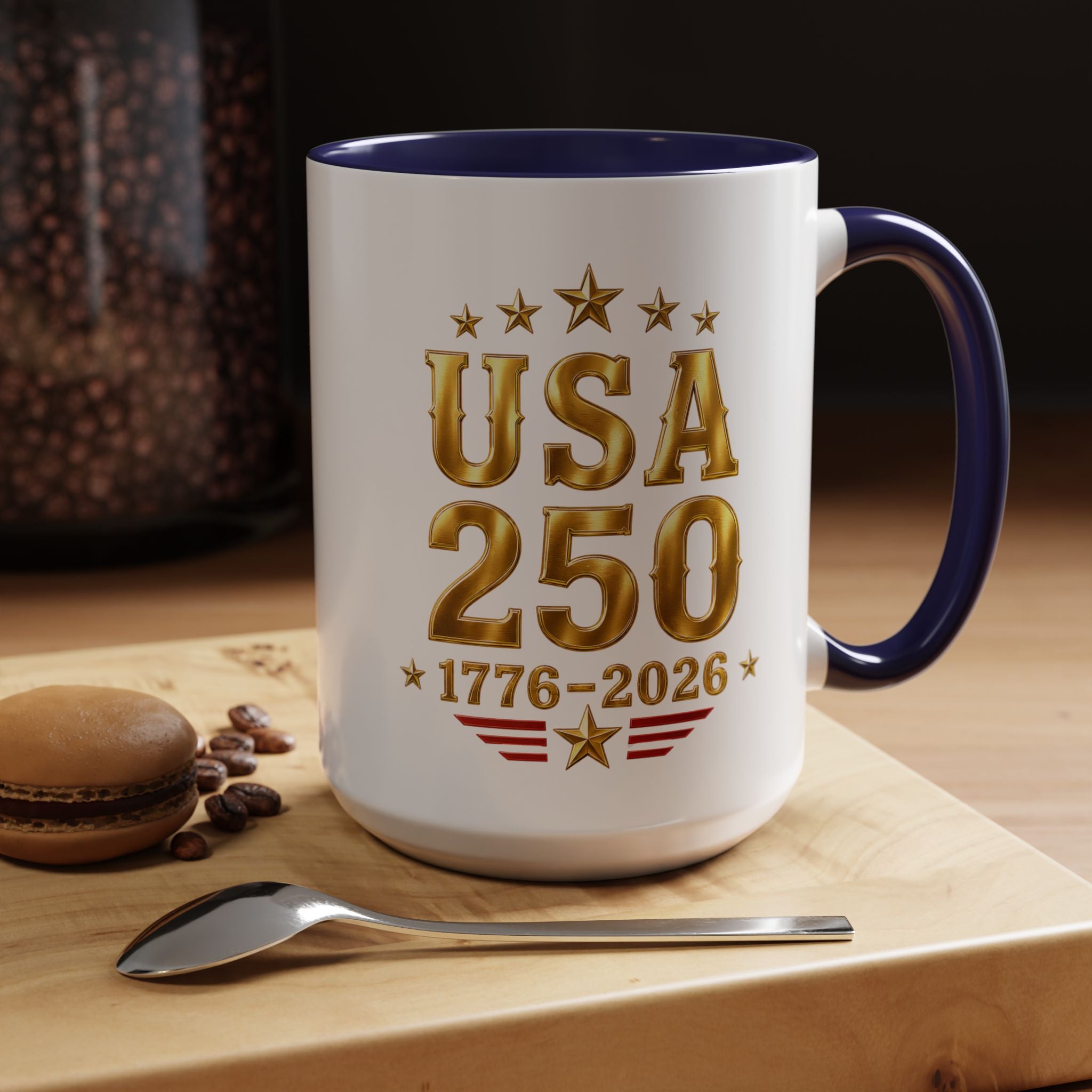 USA 250th Anniversary Coffee Mug – 1776–2026 Patriotic Accent Mug