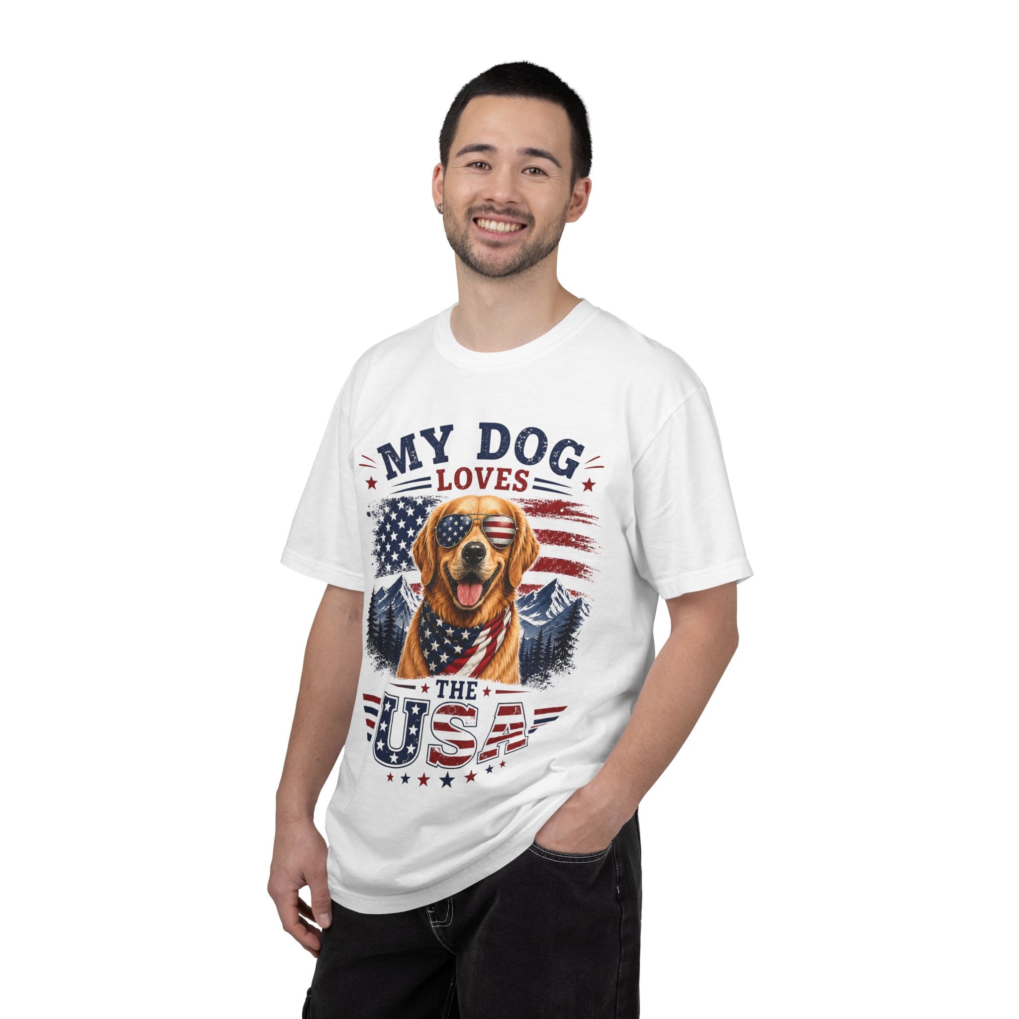 My Dog Loves the USA T-Shirt — Patriotic Golden Retriever Tee